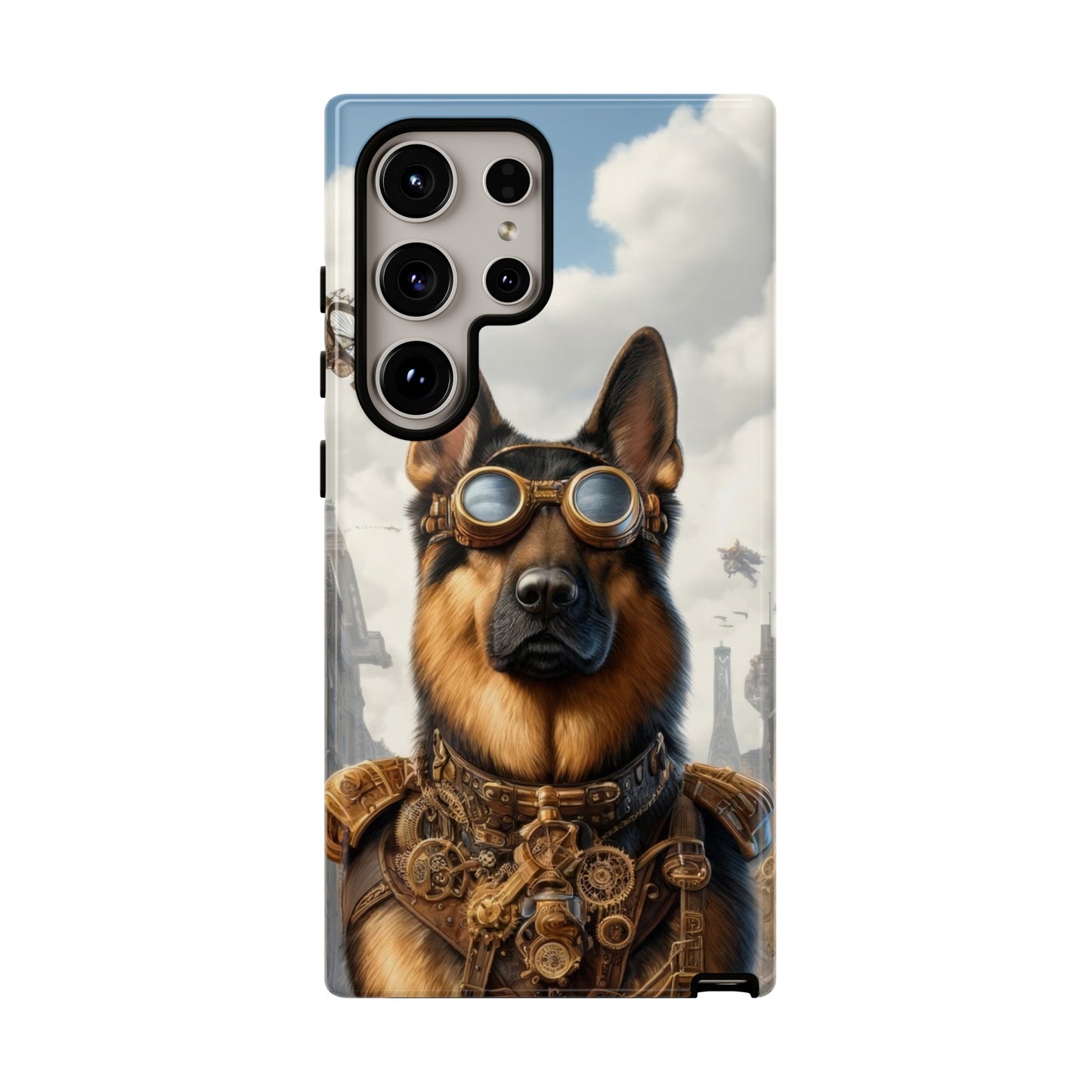 Realism and steampunk German Shepherd Phone Case