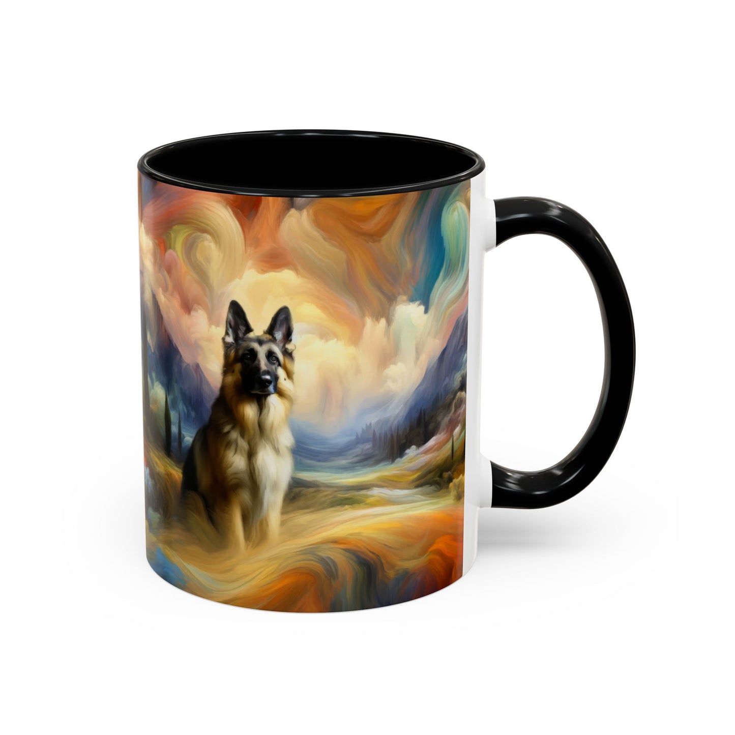 German Shepherd in an impressionist and surreal landscape Coffee Mug