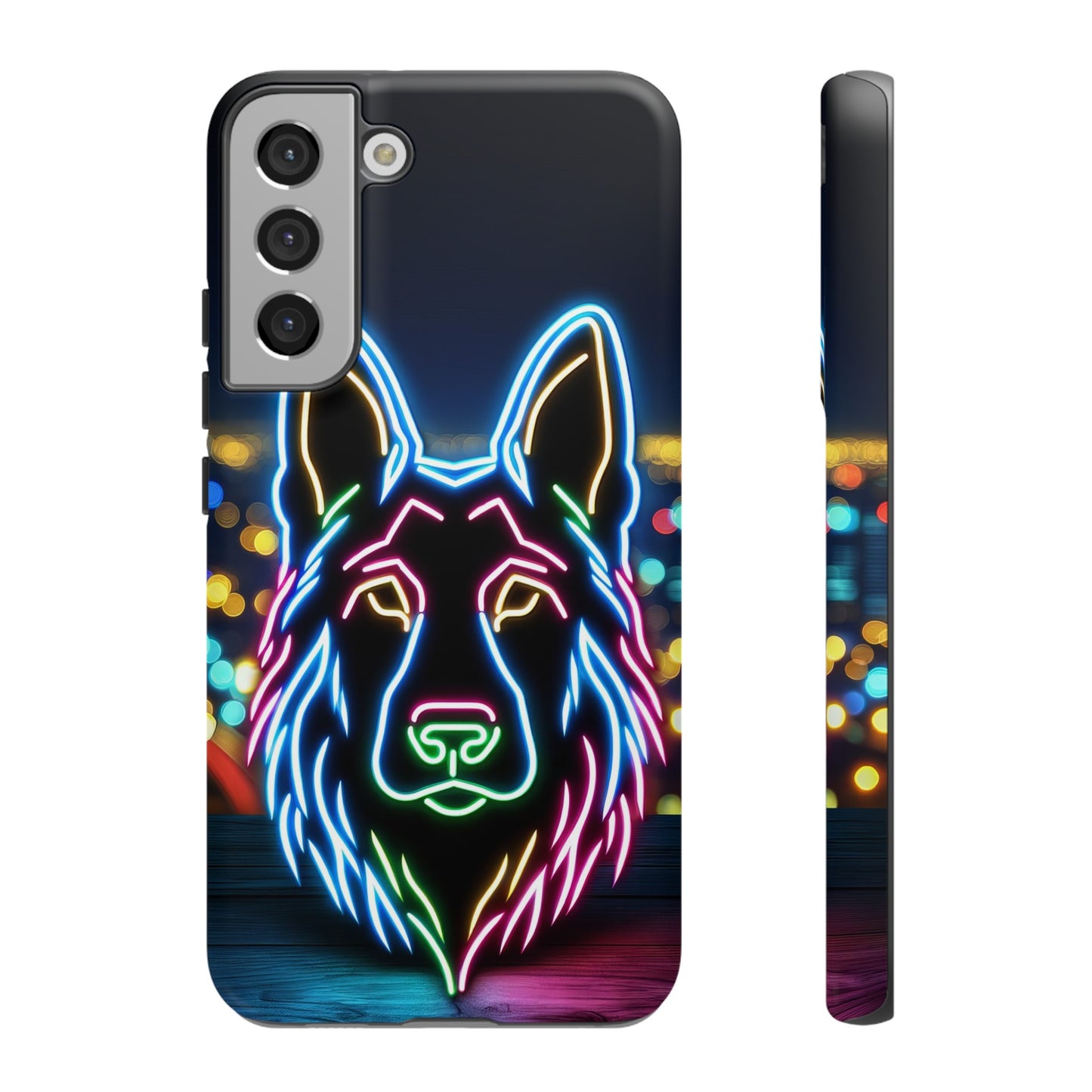 German Shepherd Neon Light Phone Case