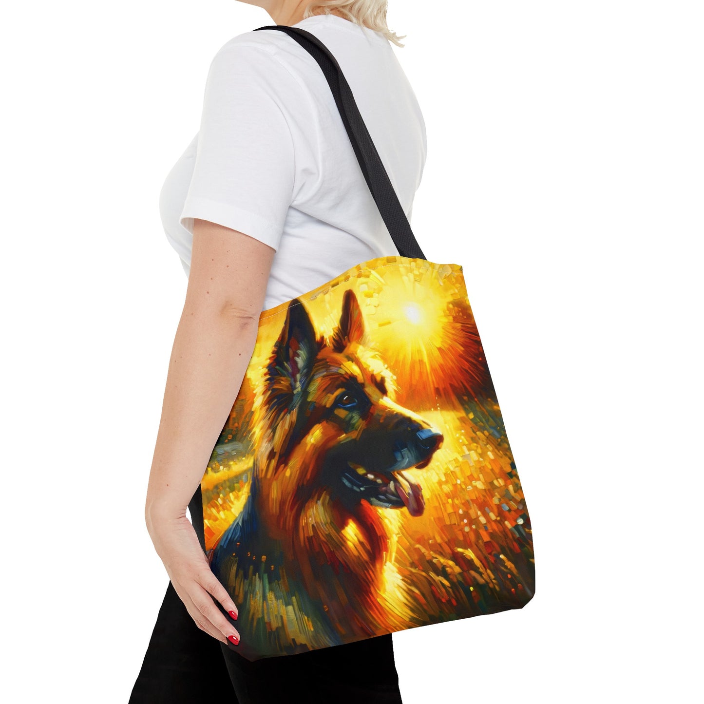 Golden hour and neo-impressionism German Shepherd Tote Bag