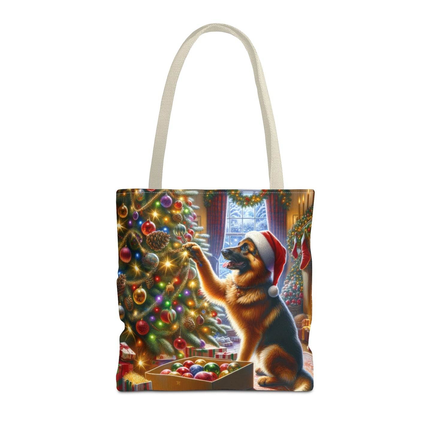 German Shepherd Christmas Tree Tote Bag