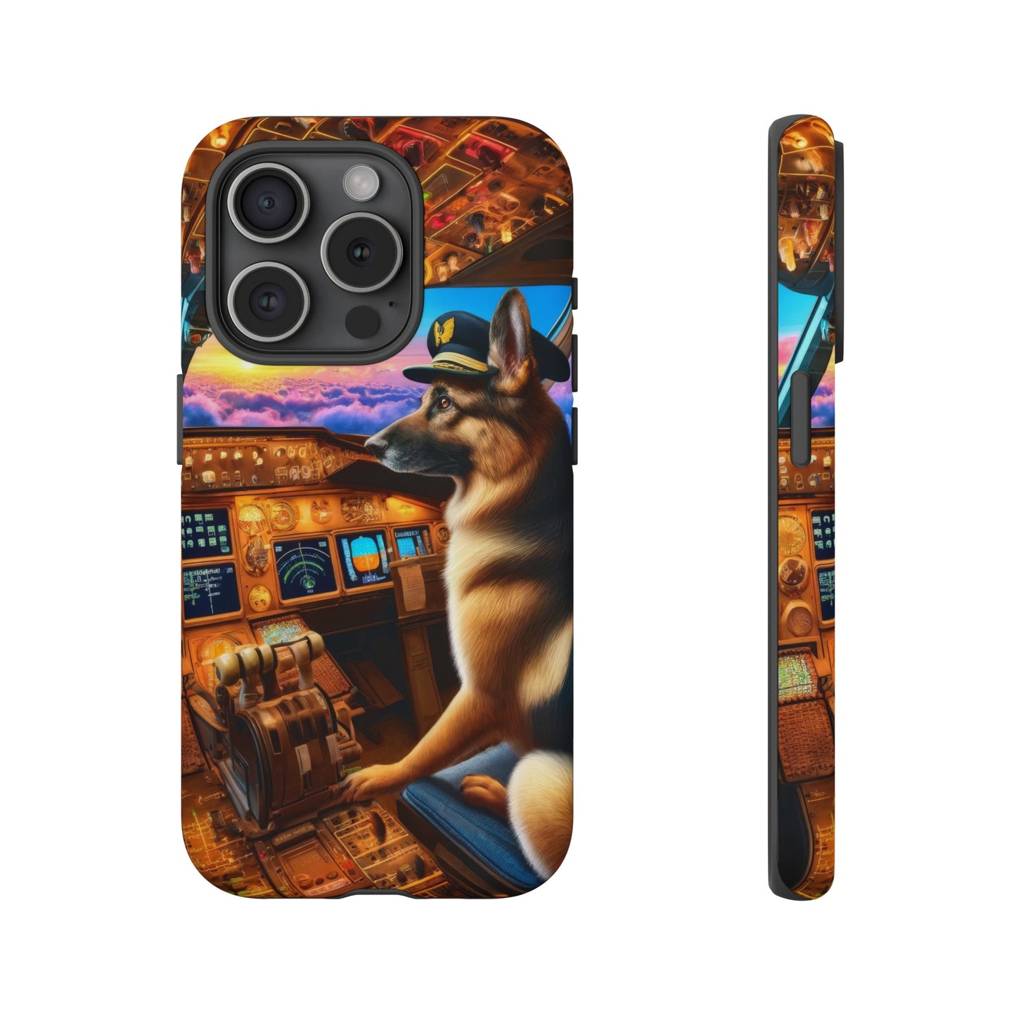 German Shepherd Flying an Airplane Phone Case