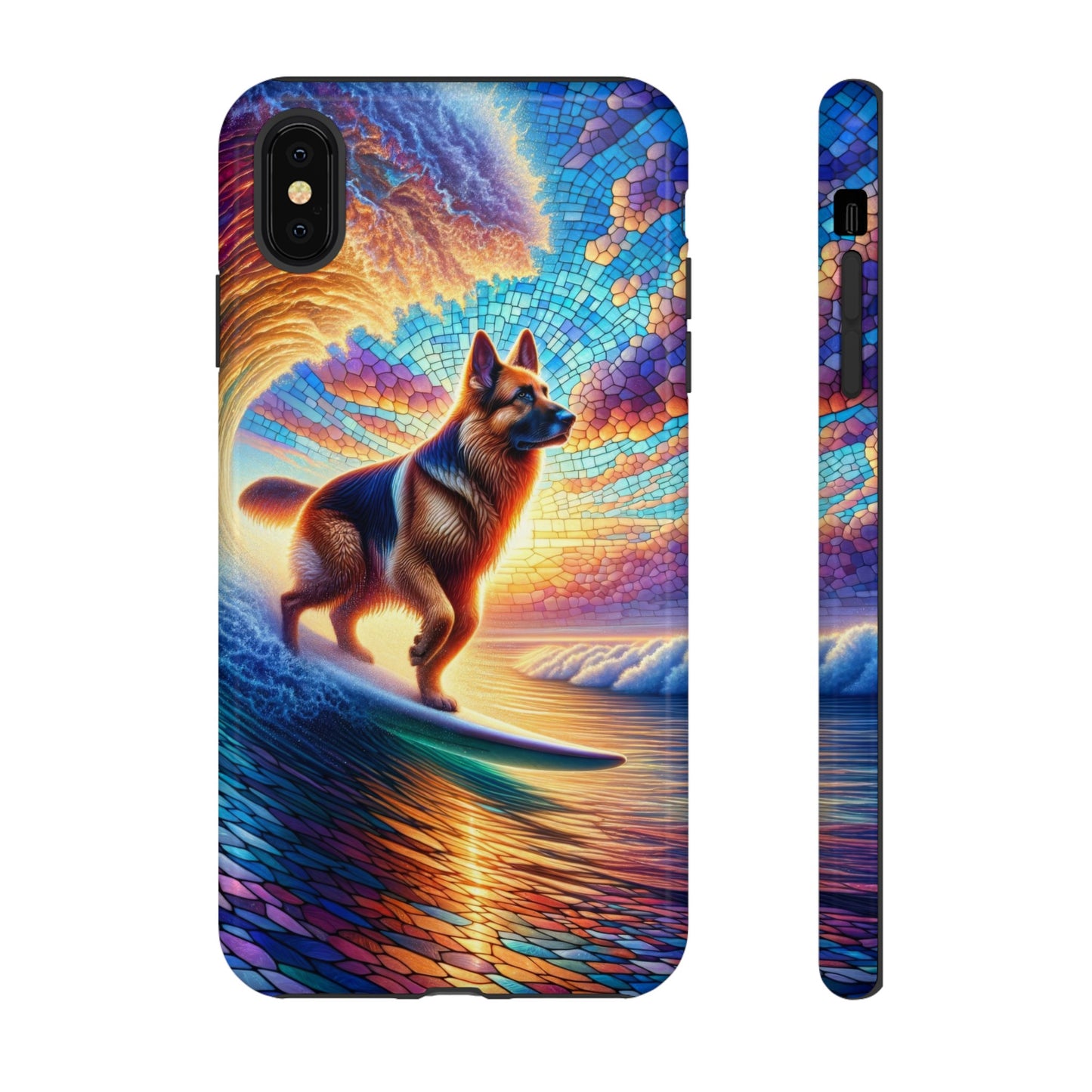 German Shepherd Surfing Phone Case