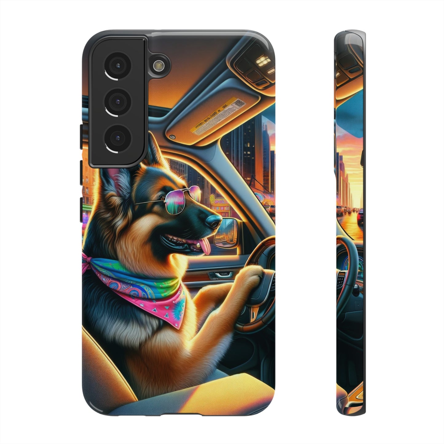 German Shepherd Driving a Car Phone Case