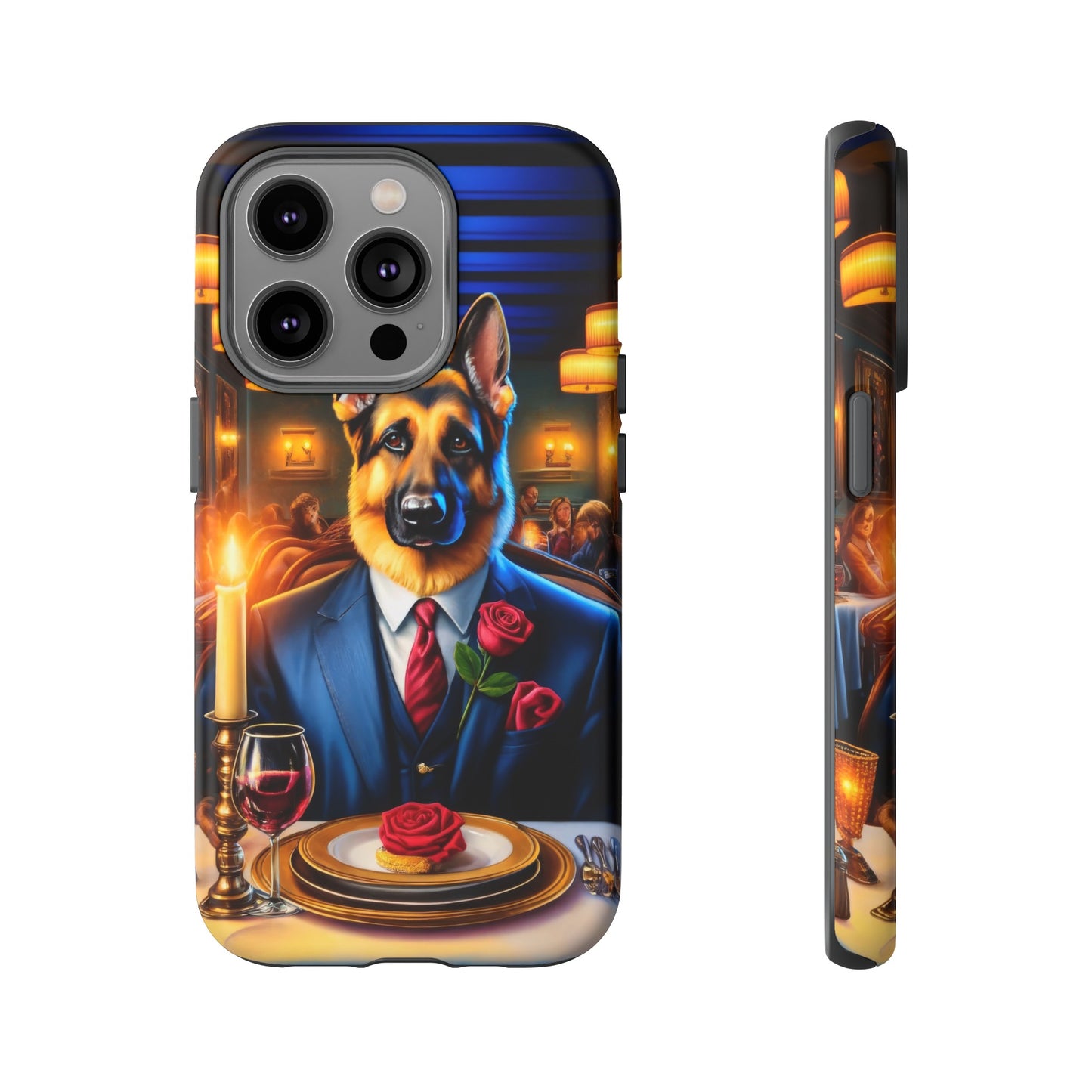 German Shepherd Going on a Date at a Restaurant Phone Case