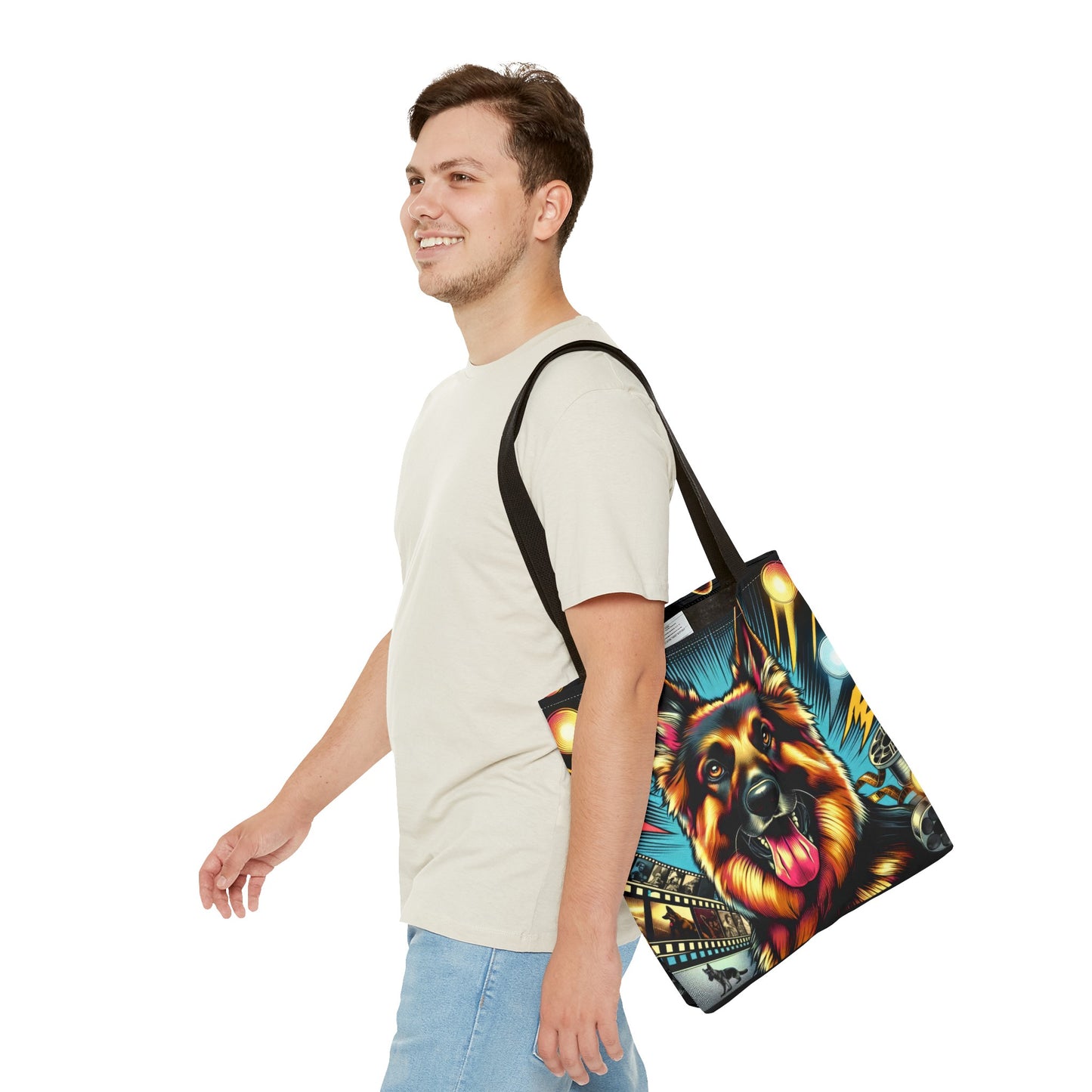 Comic book style German Shepherd Tote Bag