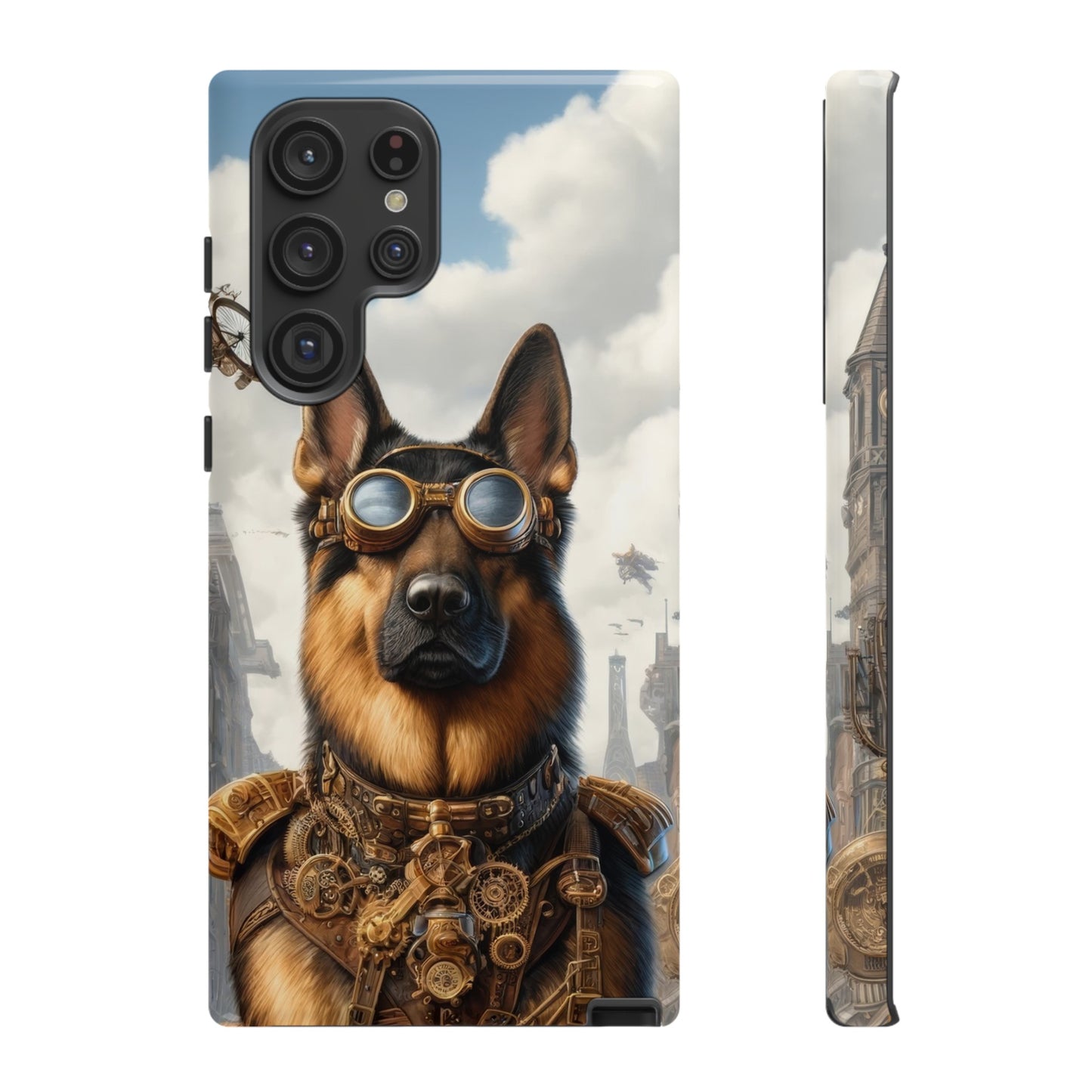 Realism and steampunk German Shepherd Phone Case