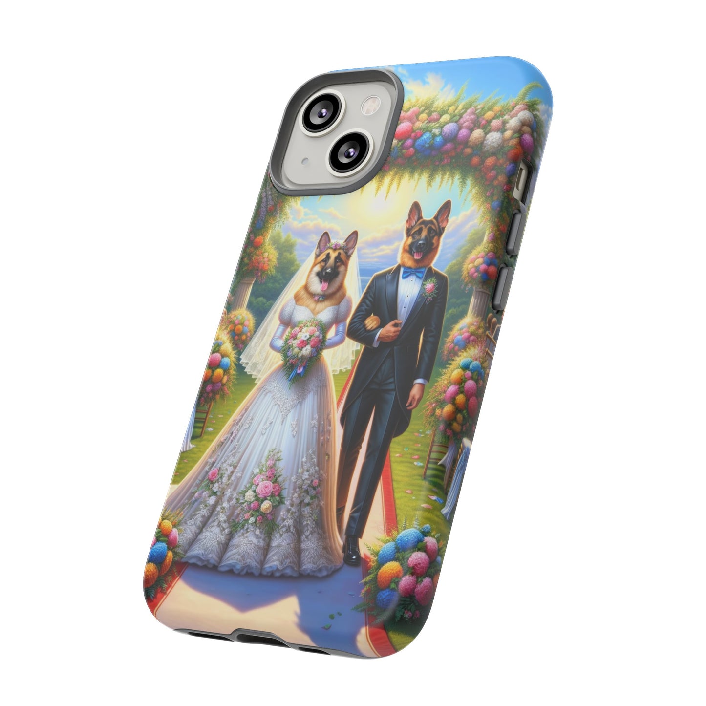 German Shepherds getting Married  Phone Case