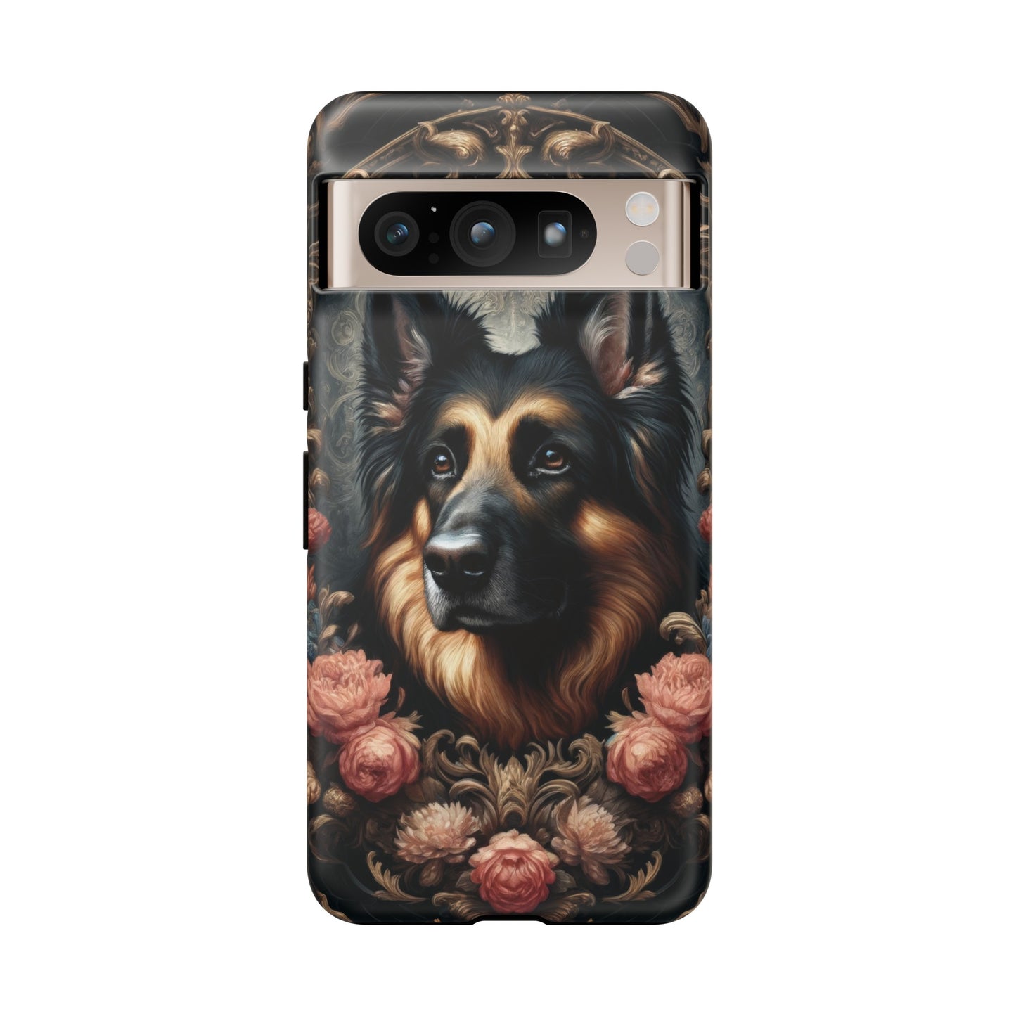 Gothic, high angle German Shepherd Phone Case