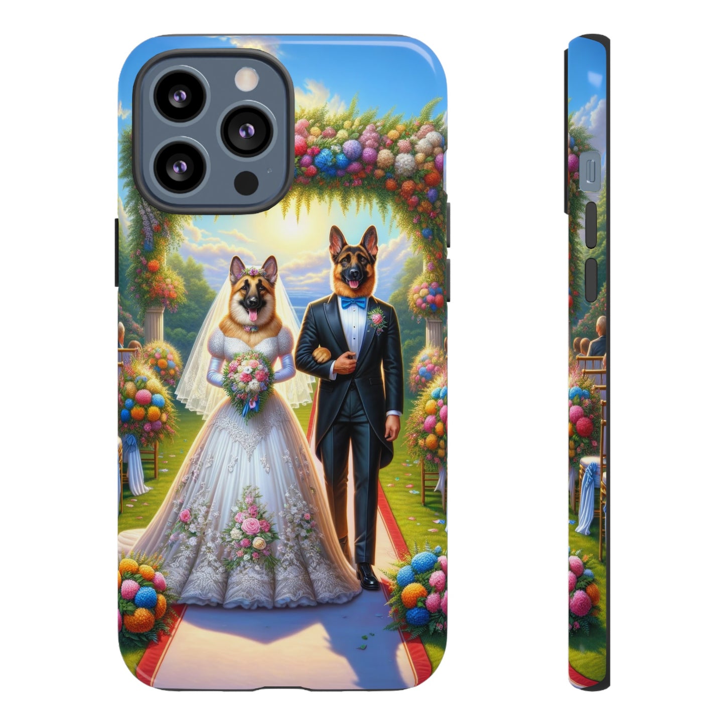 German Shepherds getting Married  Phone Case