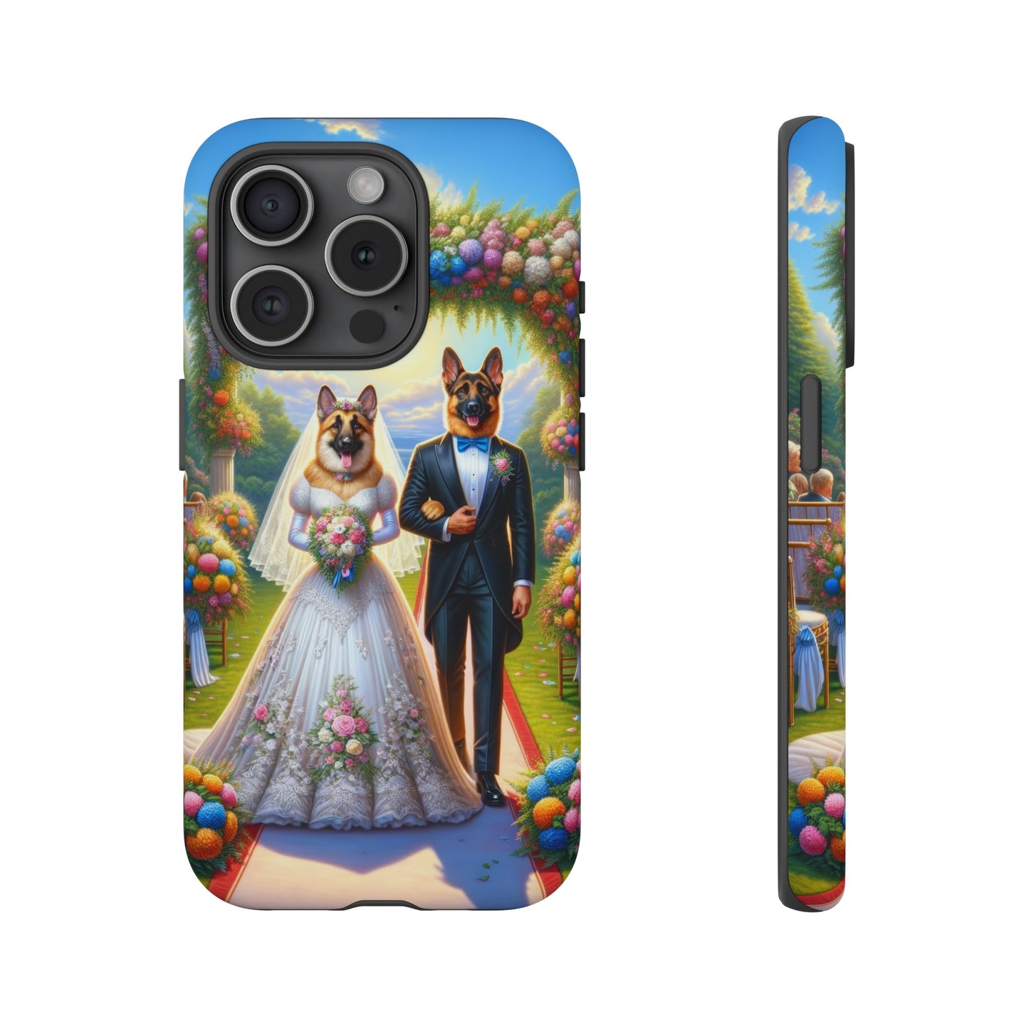 German Shepherds getting Married  Phone Case