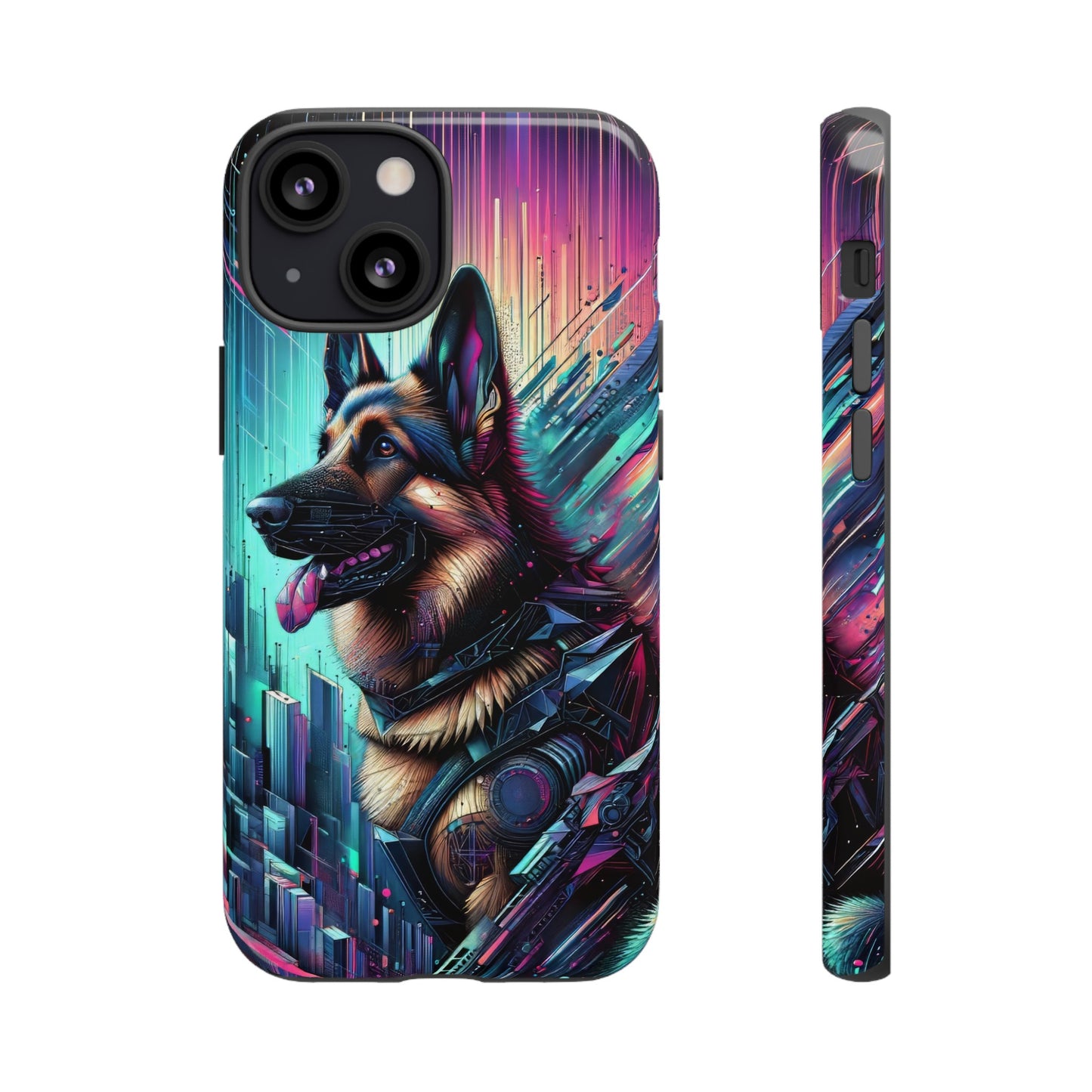 Futurism and gothic German Shepherd Phone Case