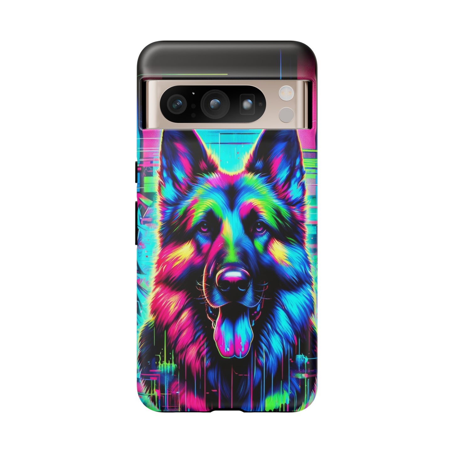 Neon graffiti German Shepherd Phone Case