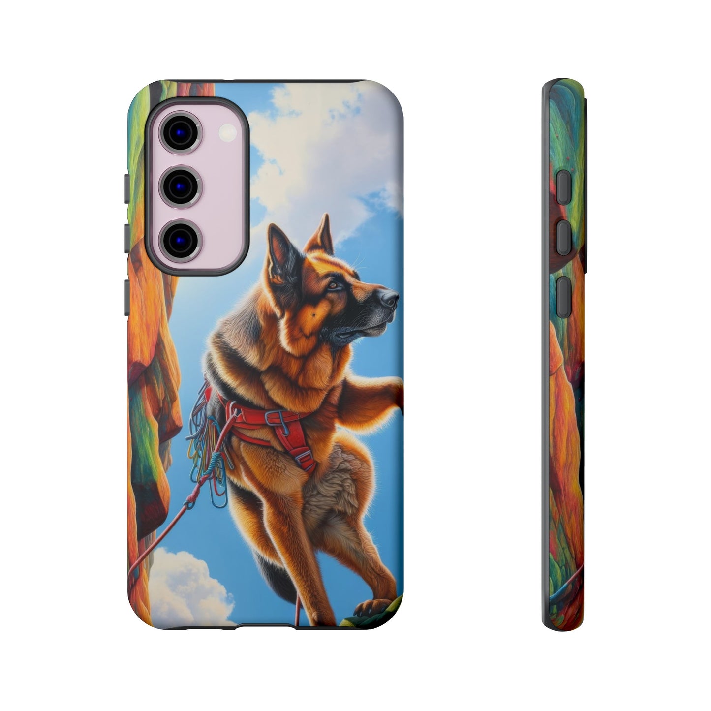 German Shepherd Rock climbing Phone Case