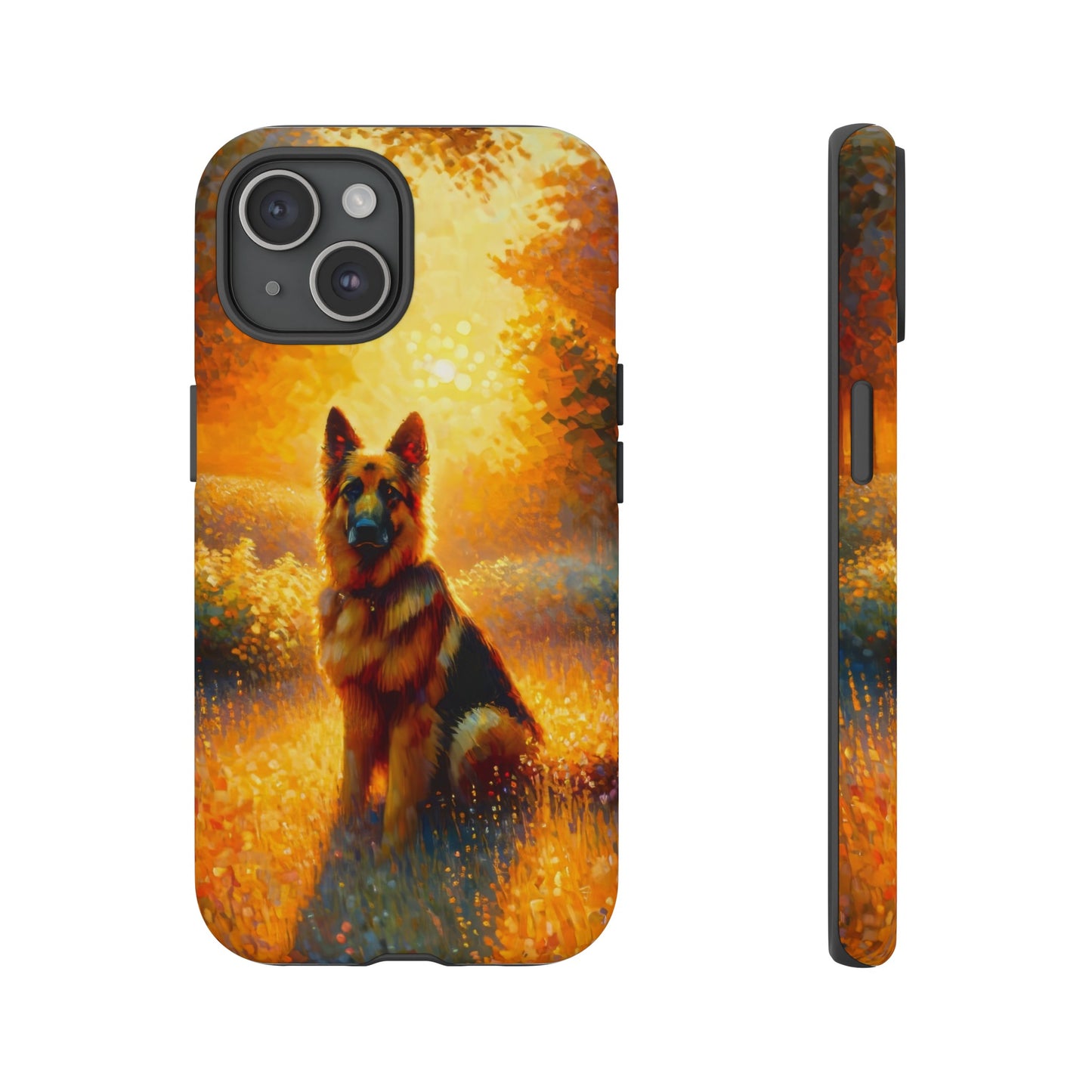 Golden hour and neo-impressionism German Shepherd Phone Case