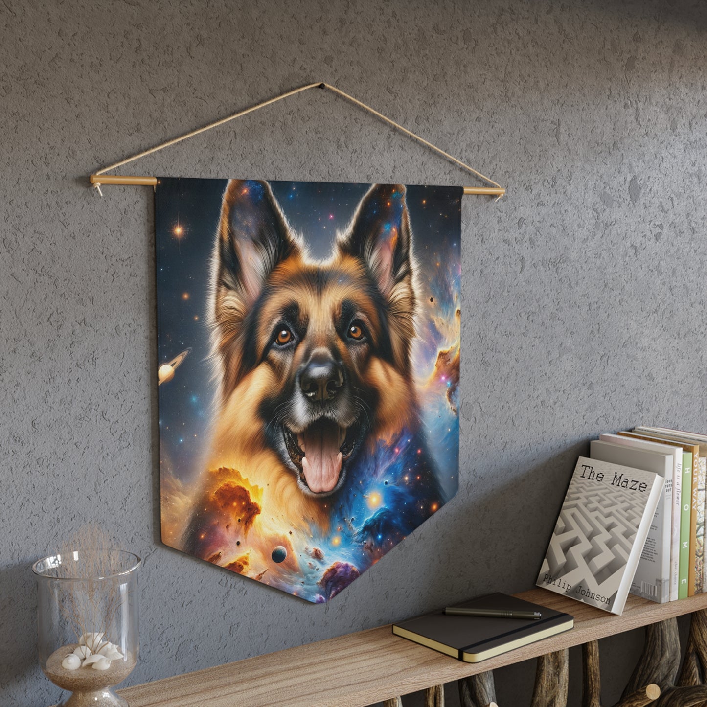 German Shepherd in Space Pennant