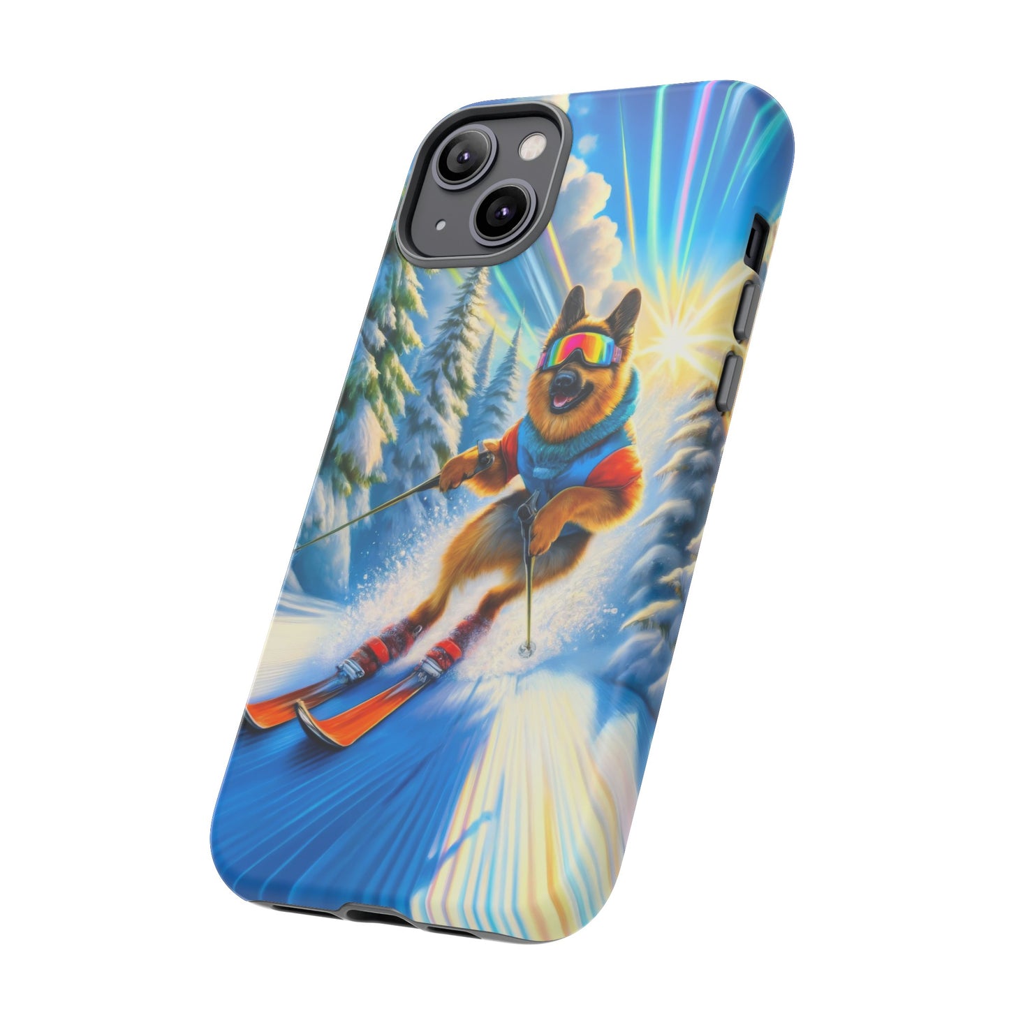 German Shepherd Skiing Phone Case