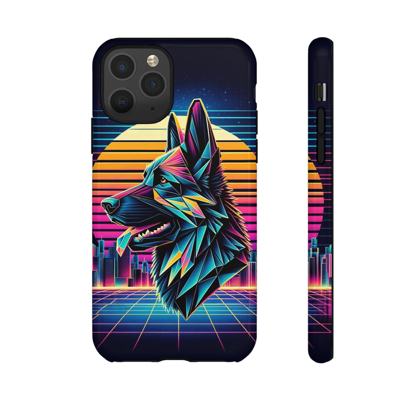 Origami and polyart German Shepherd Phone Case