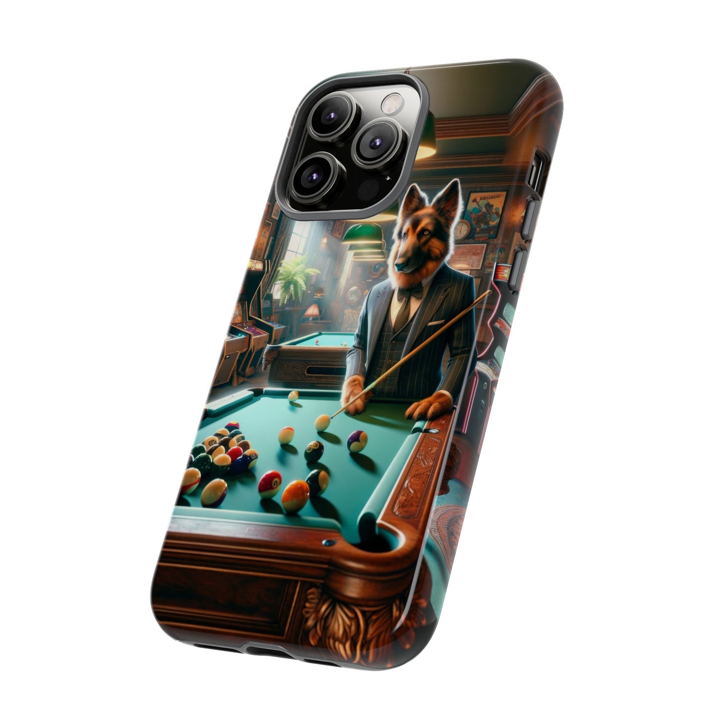 German Shepherd Playing Pool Phone Case