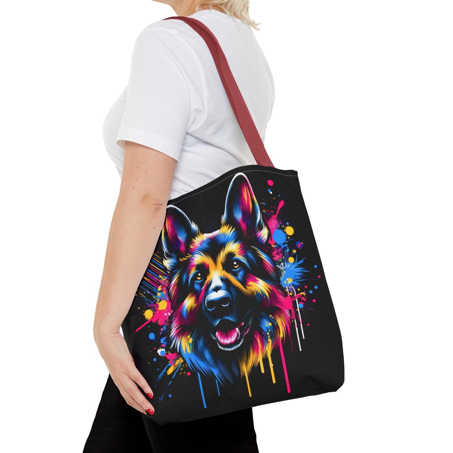 Graffiti-style German Shepherd Tote Bag