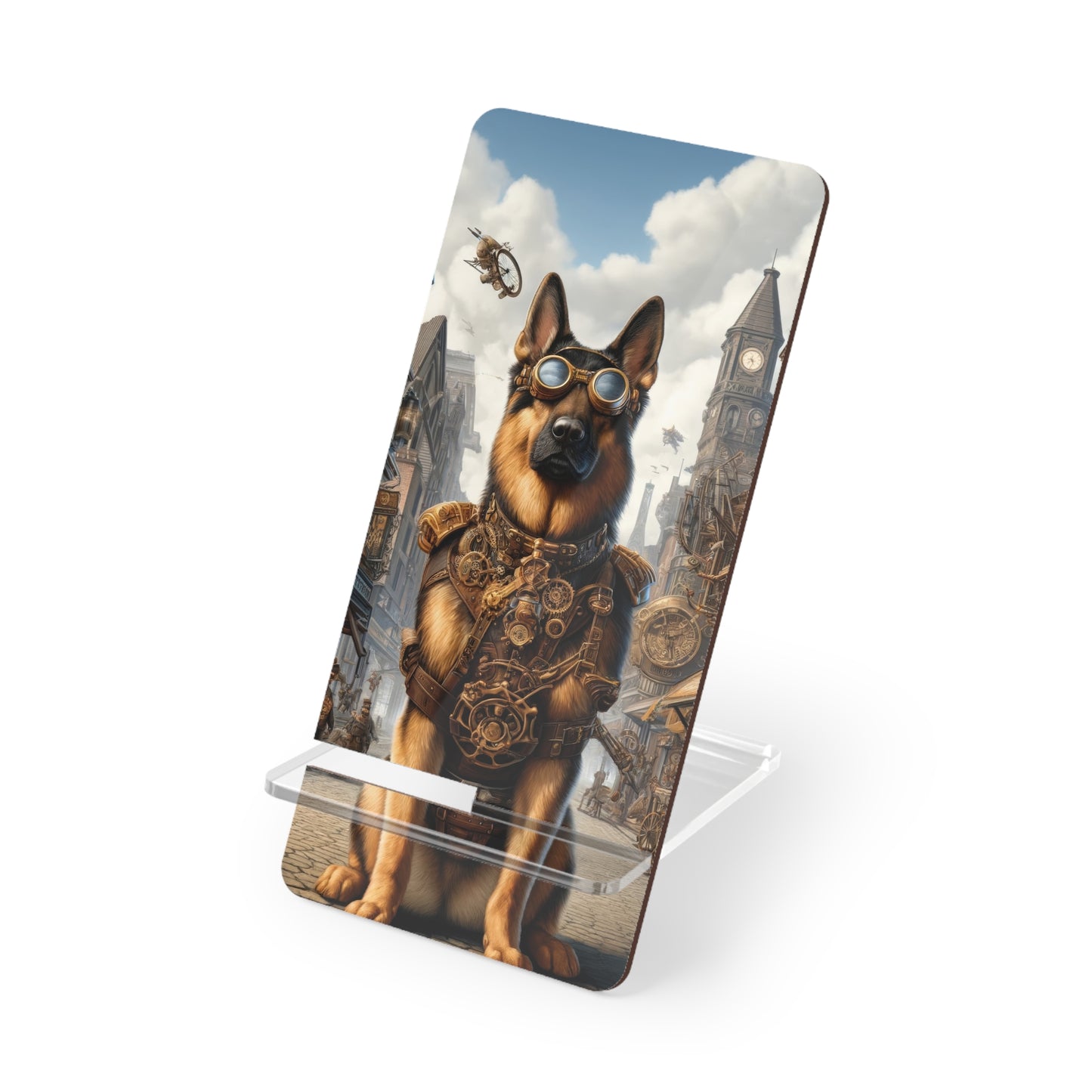 Realism and steampunk German Shepherd Smartphone Stand