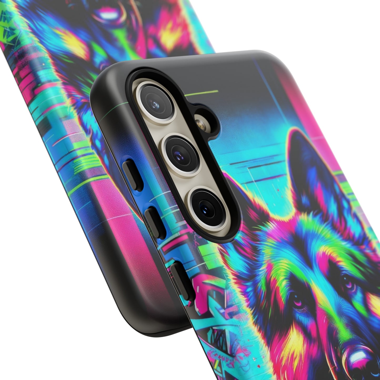 Neon graffiti German Shepherd Phone Case