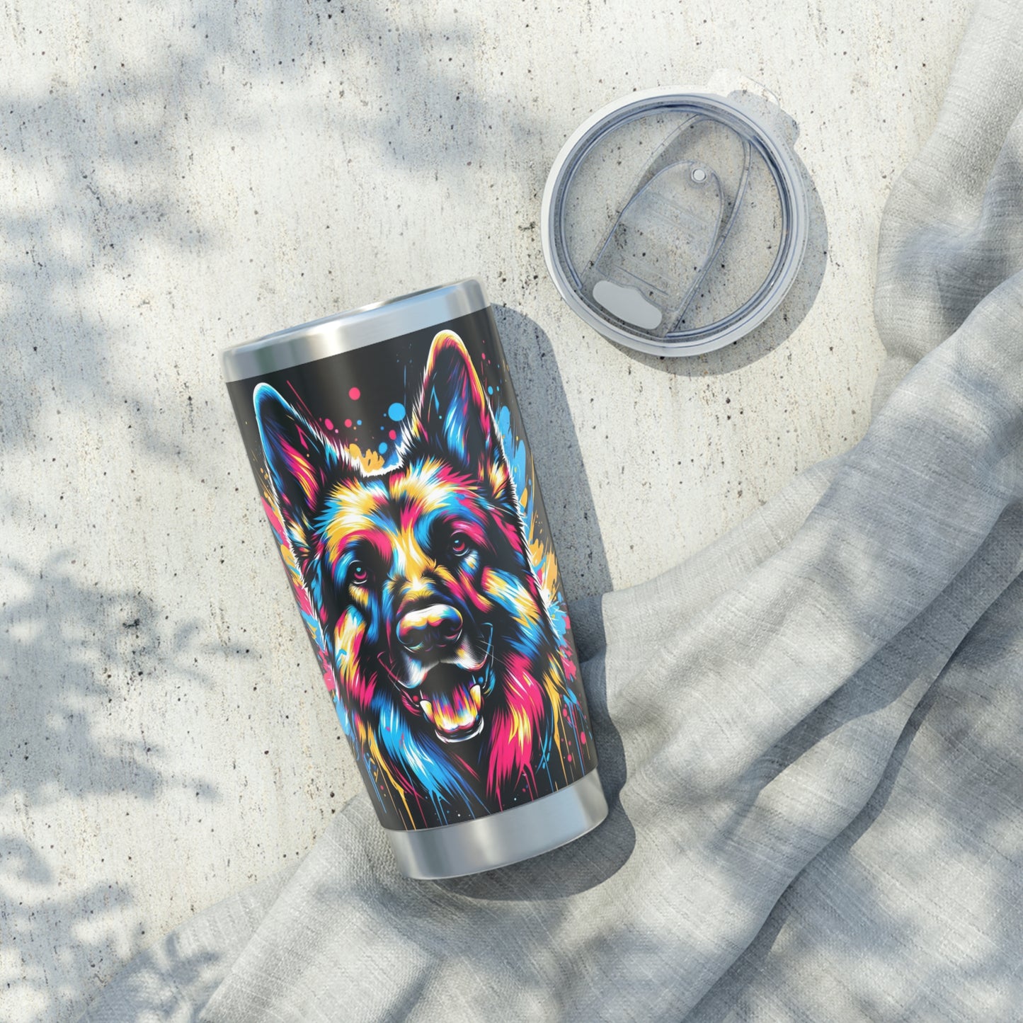 Graffiti-style German Shepherd 20oz Tumbler