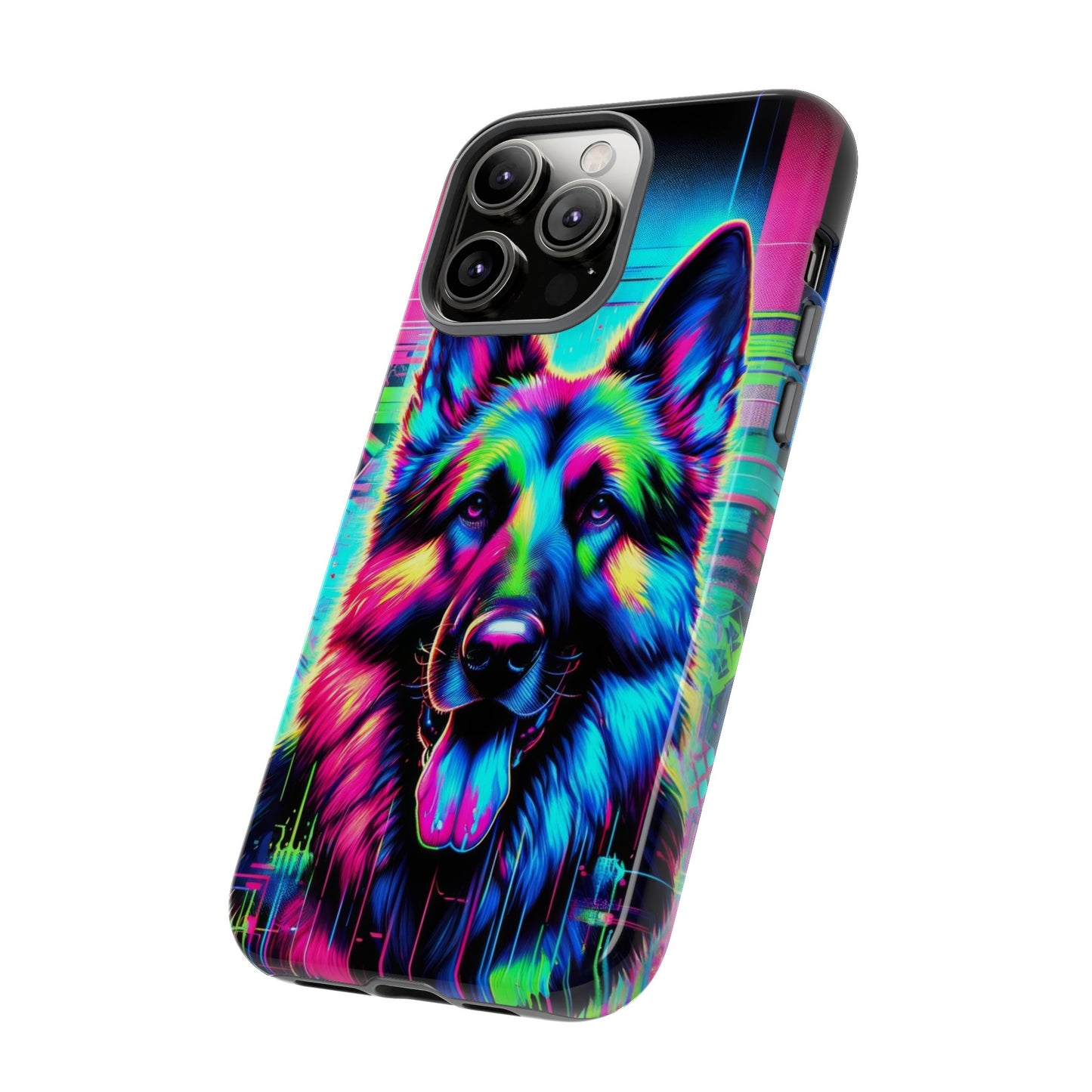 Neon graffiti German Shepherd Phone Case