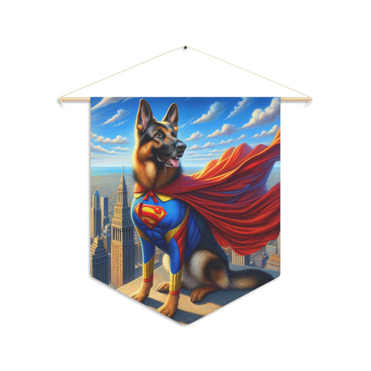 German Shepherd Superhero Pennant