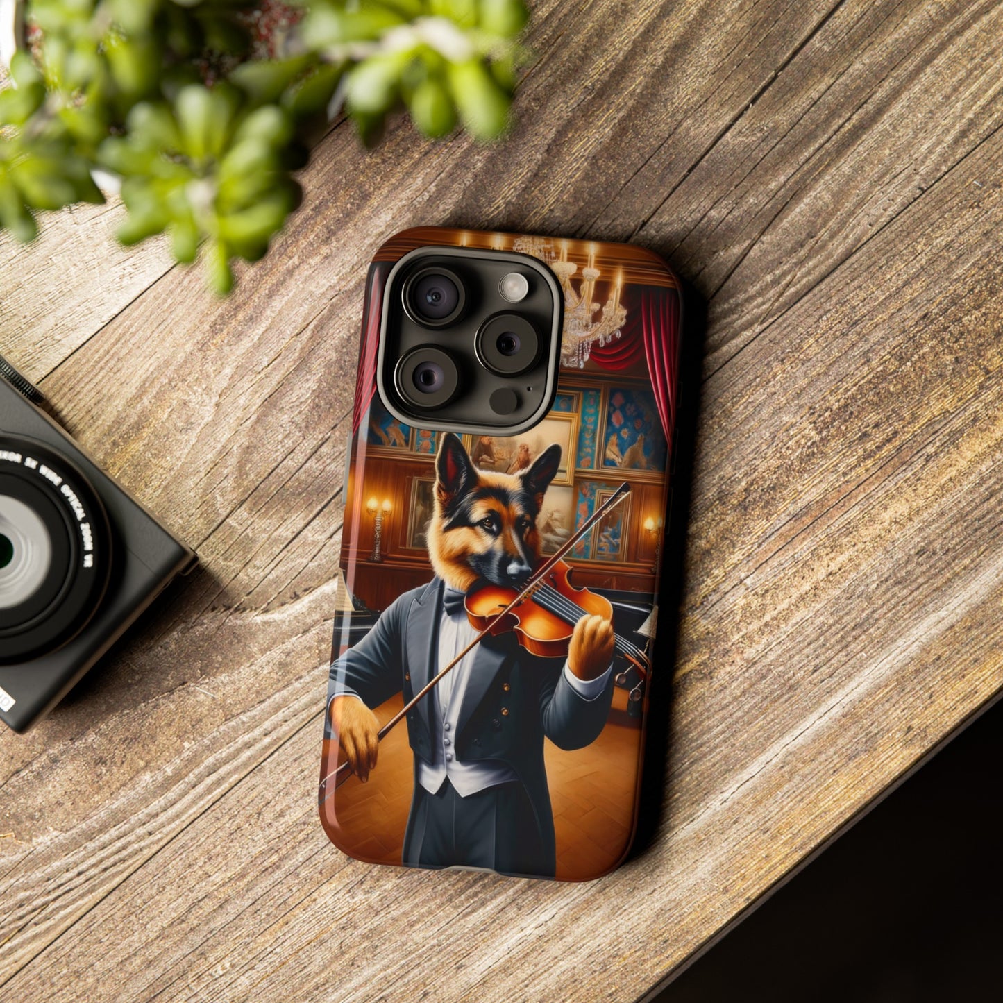 German Shepherd Playing the Violin Phone Case