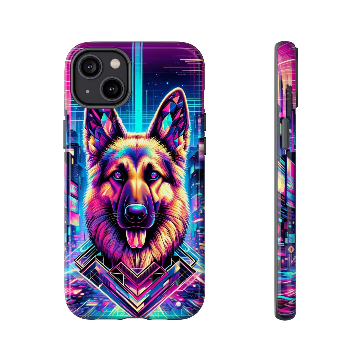 Glitch art German Shepherd Phone Case