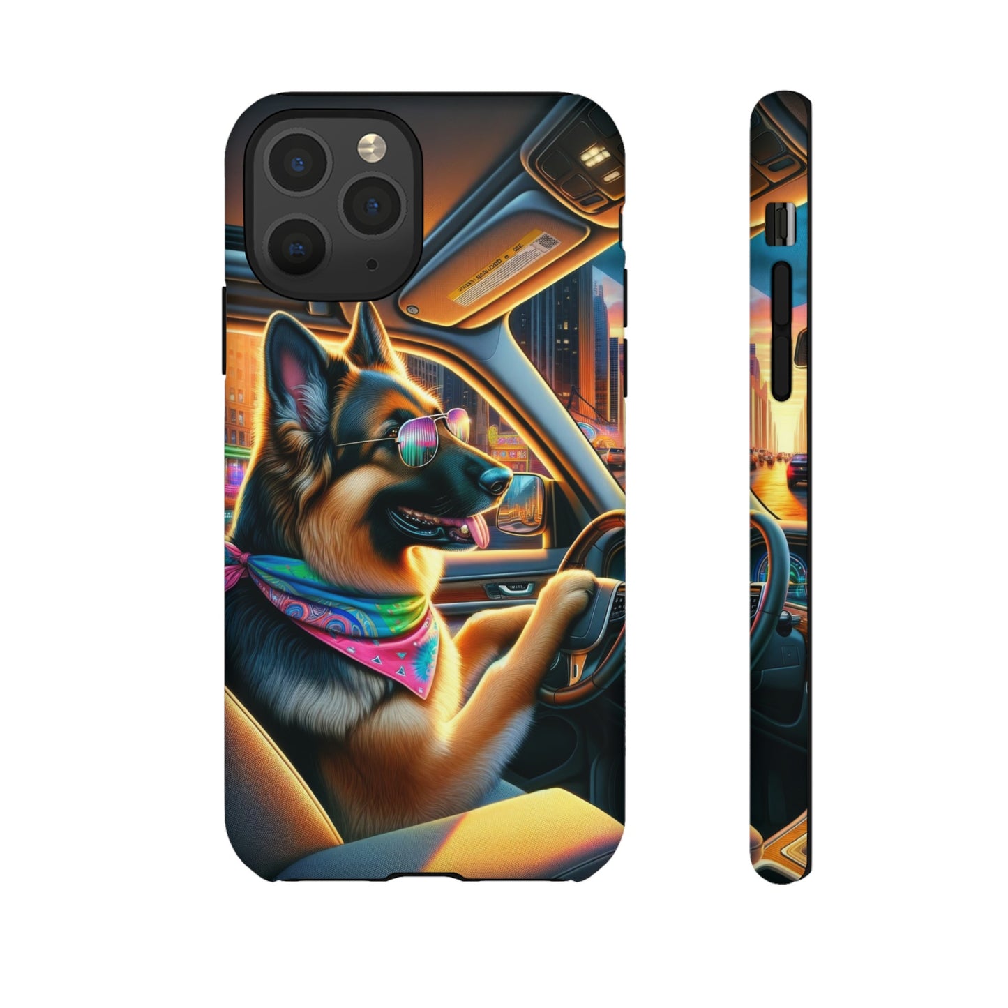 German Shepherd Driving a Car Phone Case