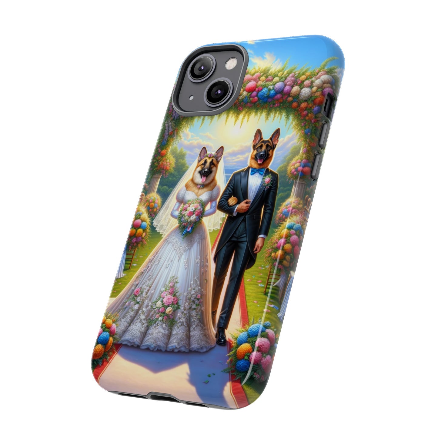 German Shepherds getting Married  Phone Case