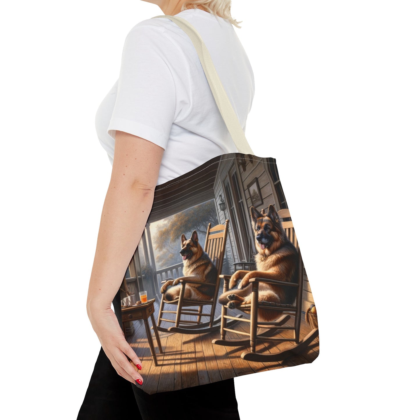 German Shepherds on the Porch Tote Bag