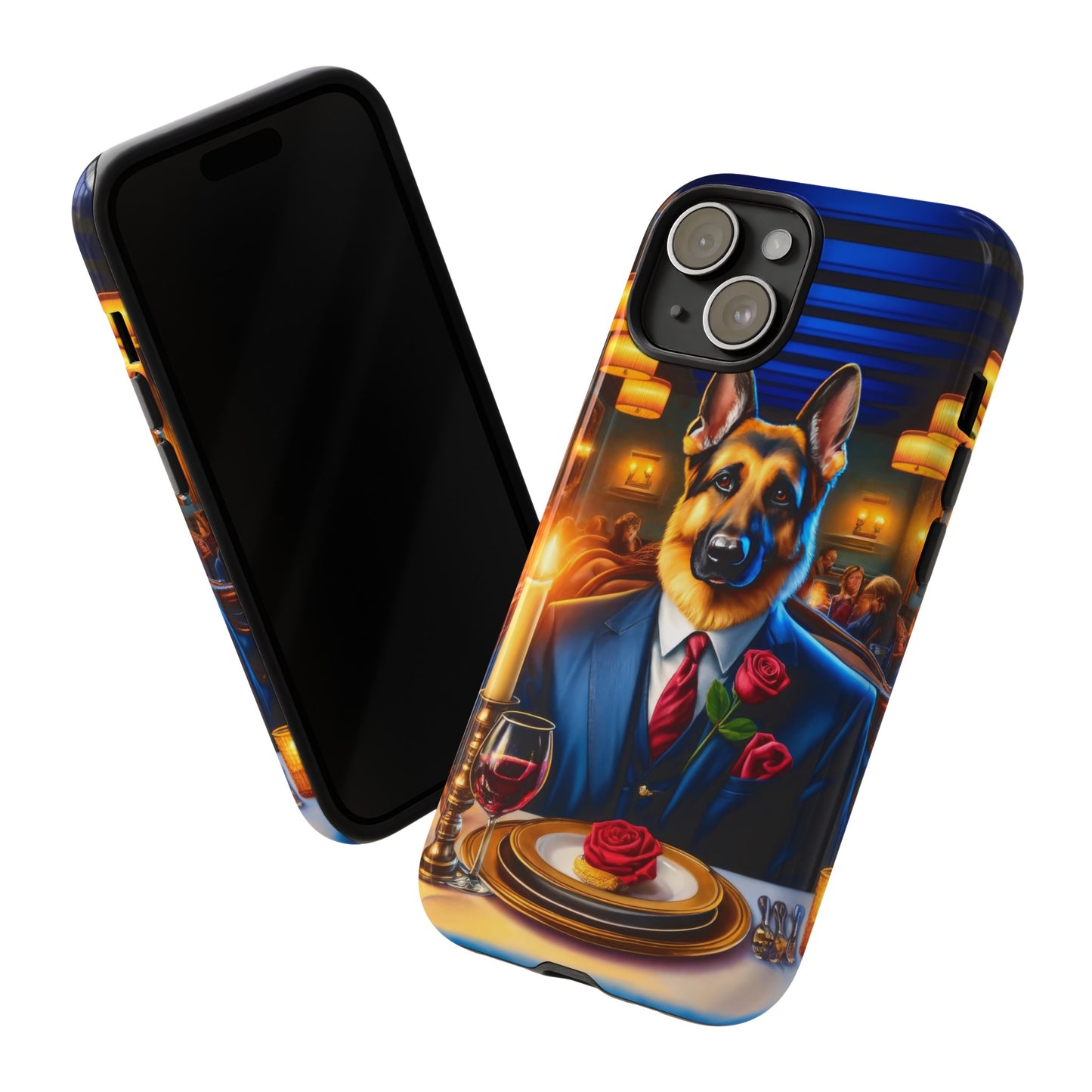 German Shepherd Going on a Date at a Restaurant Phone Case