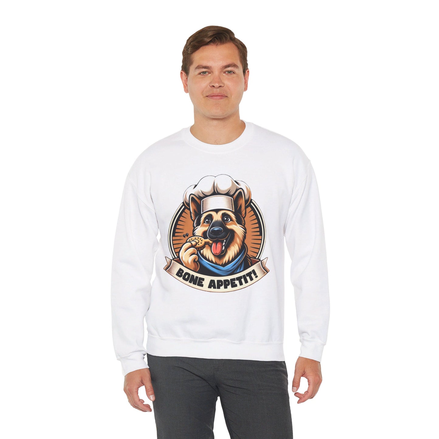 Bone Appetit Sweatshirt (10 colors) (German Shepherd)