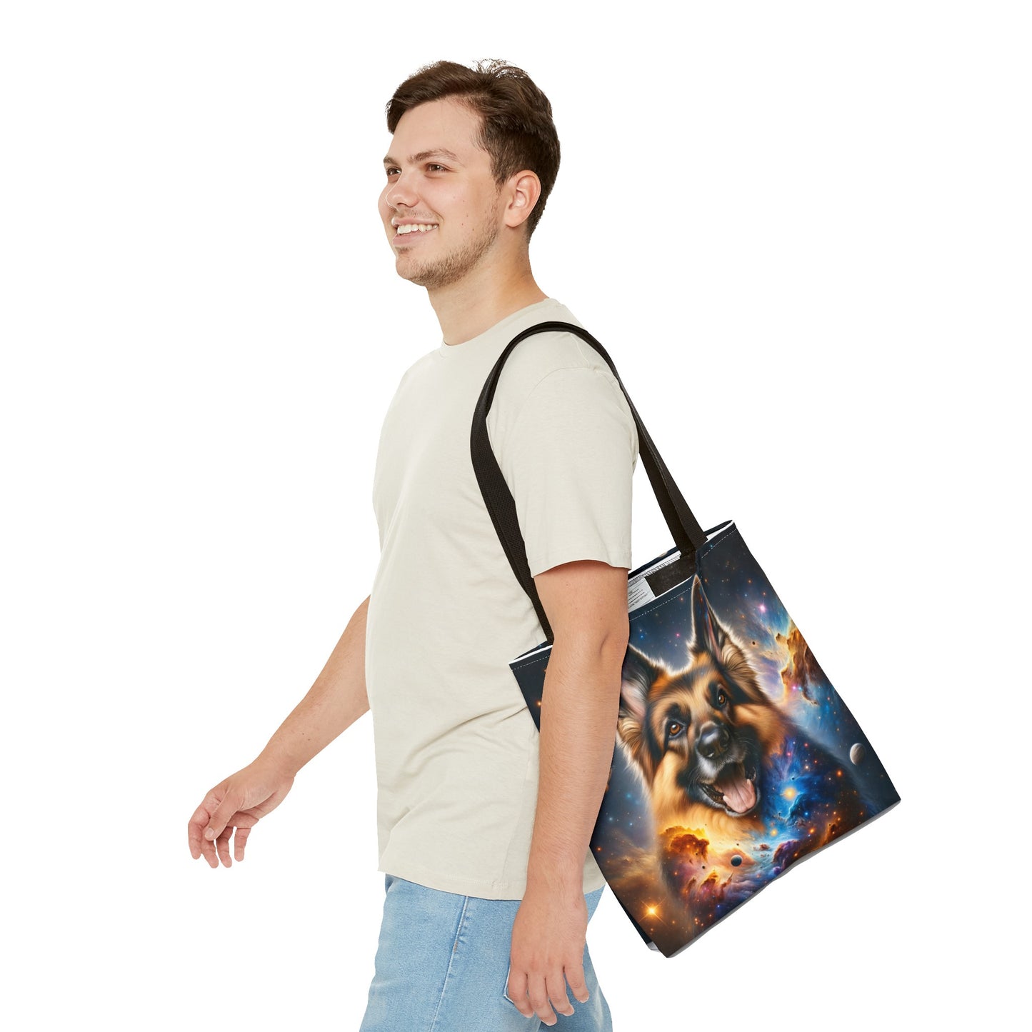 German Shepherd in Space Tote Bag