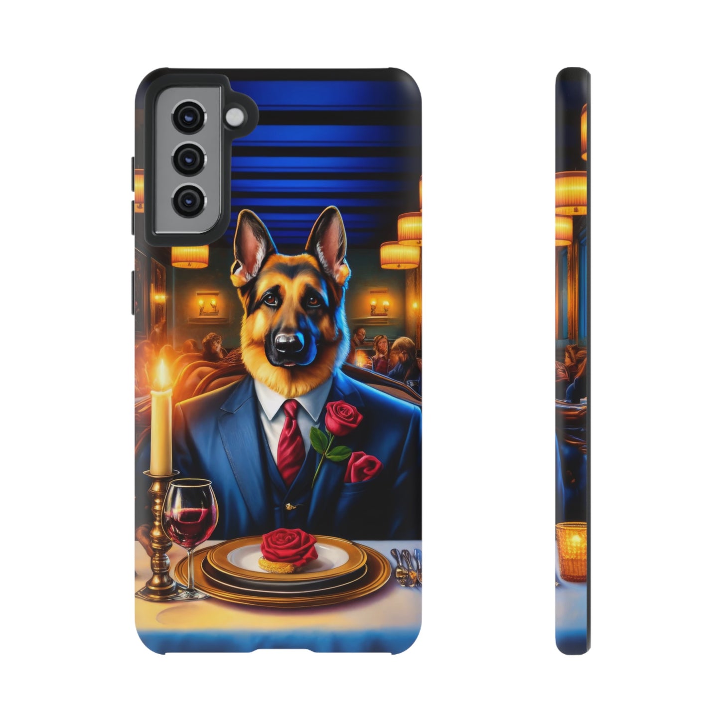 German Shepherd Going on a Date at a Restaurant Phone Case