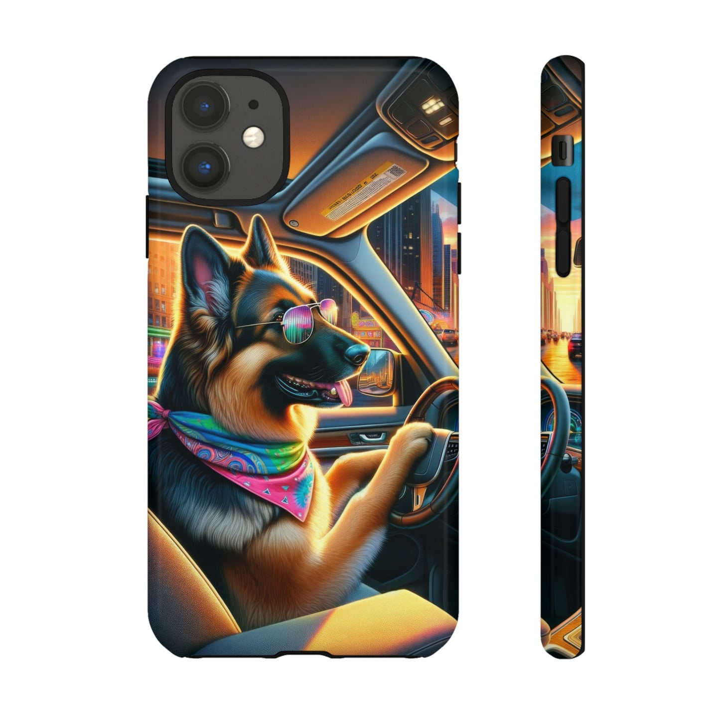 German Shepherd Driving a Car Phone Case