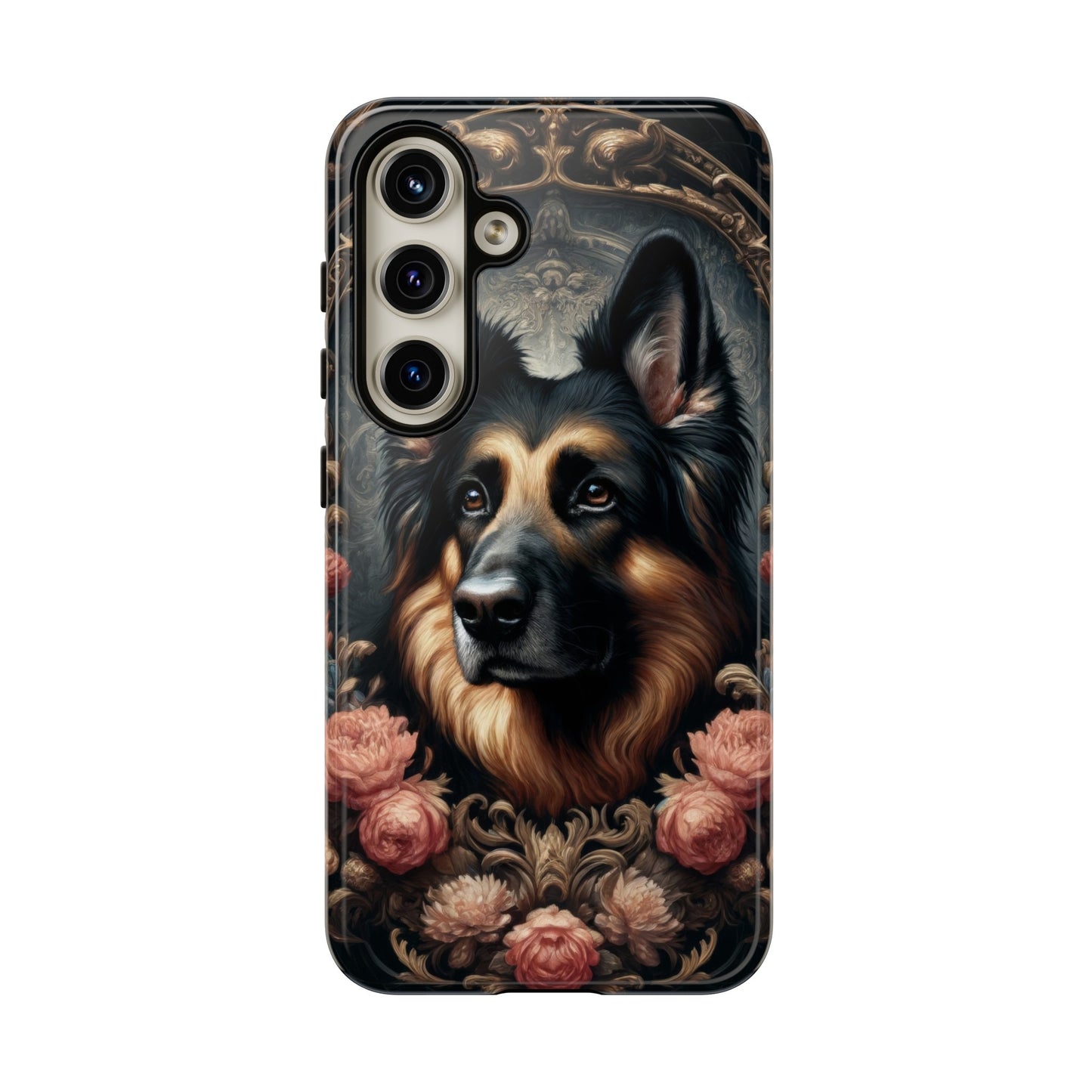 Gothic, high angle German Shepherd Phone Case