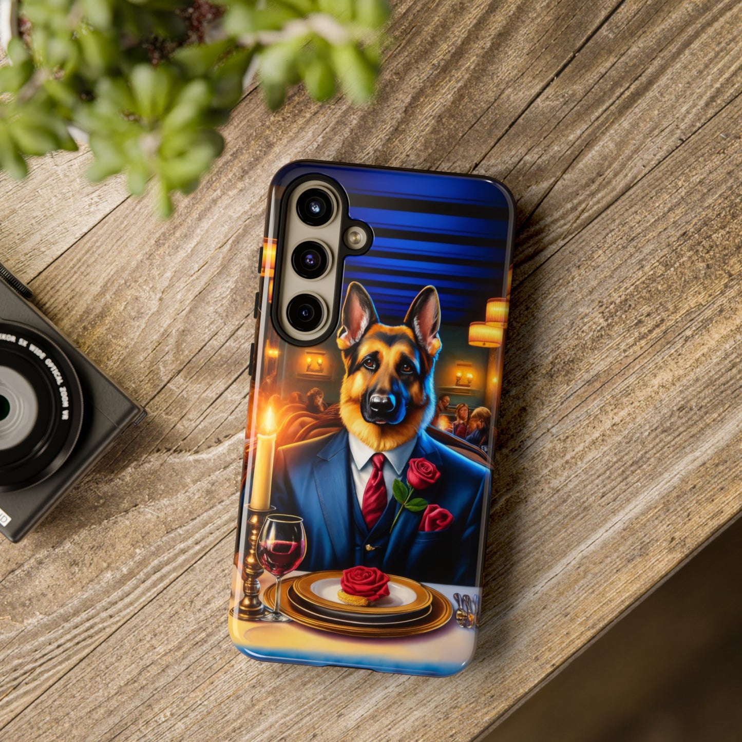 German Shepherd Going on a Date at a Restaurant Phone Case