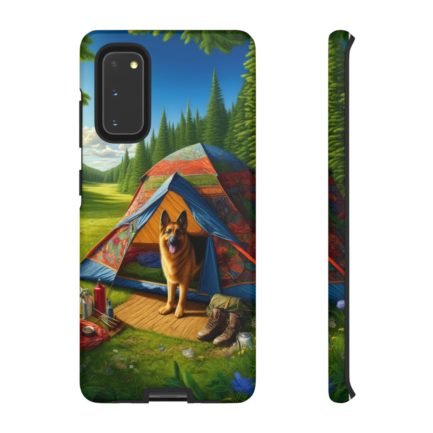 German Shepherd Camping  Phone Case