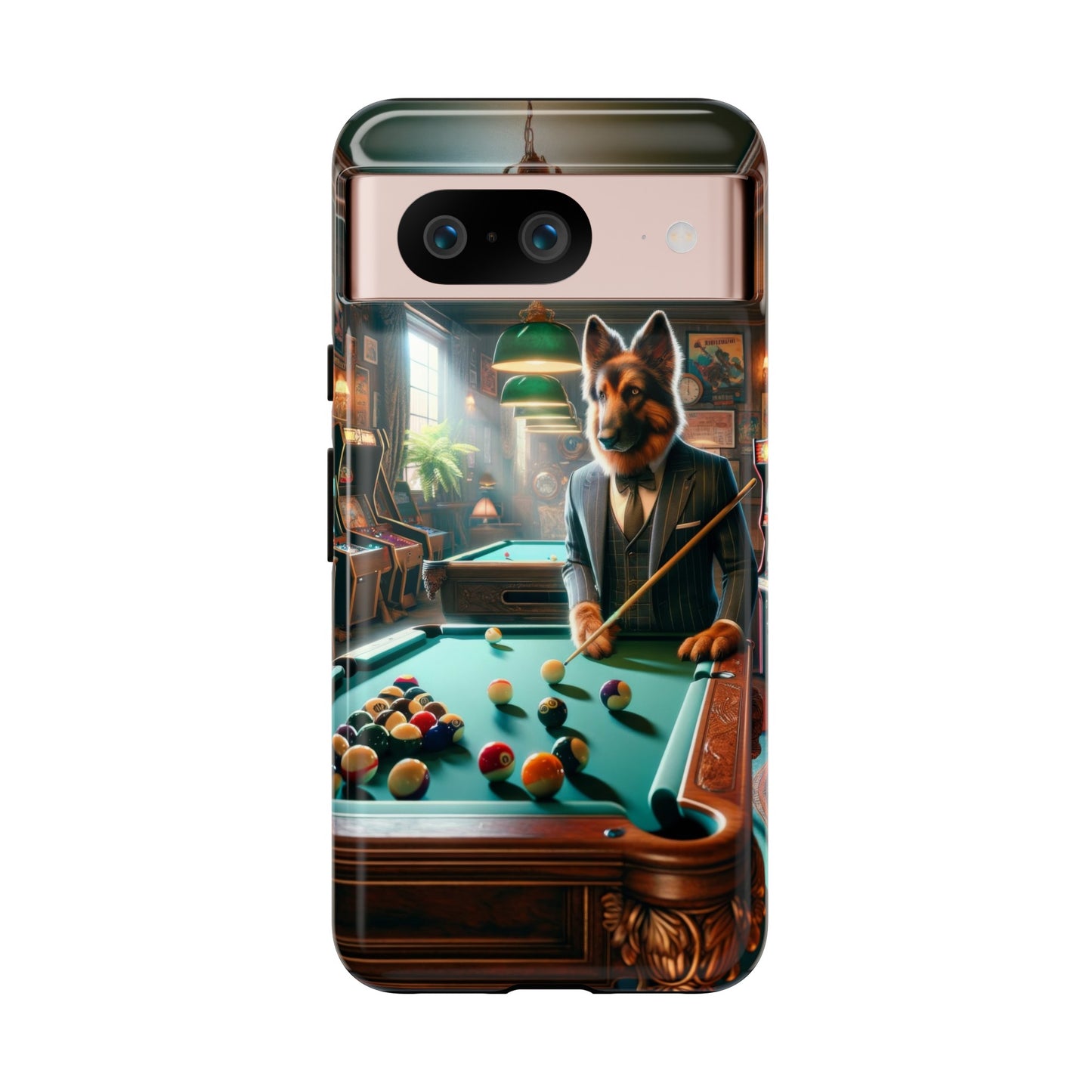 German Shepherd Playing Pool Phone Case