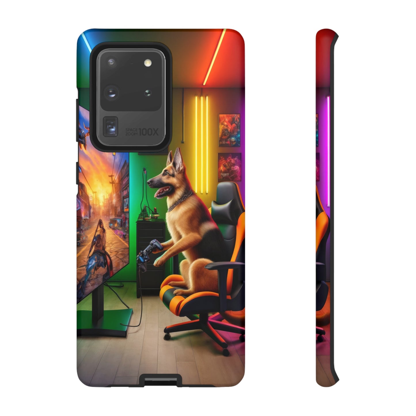 German Shepherd Playing Video Games Phone Case