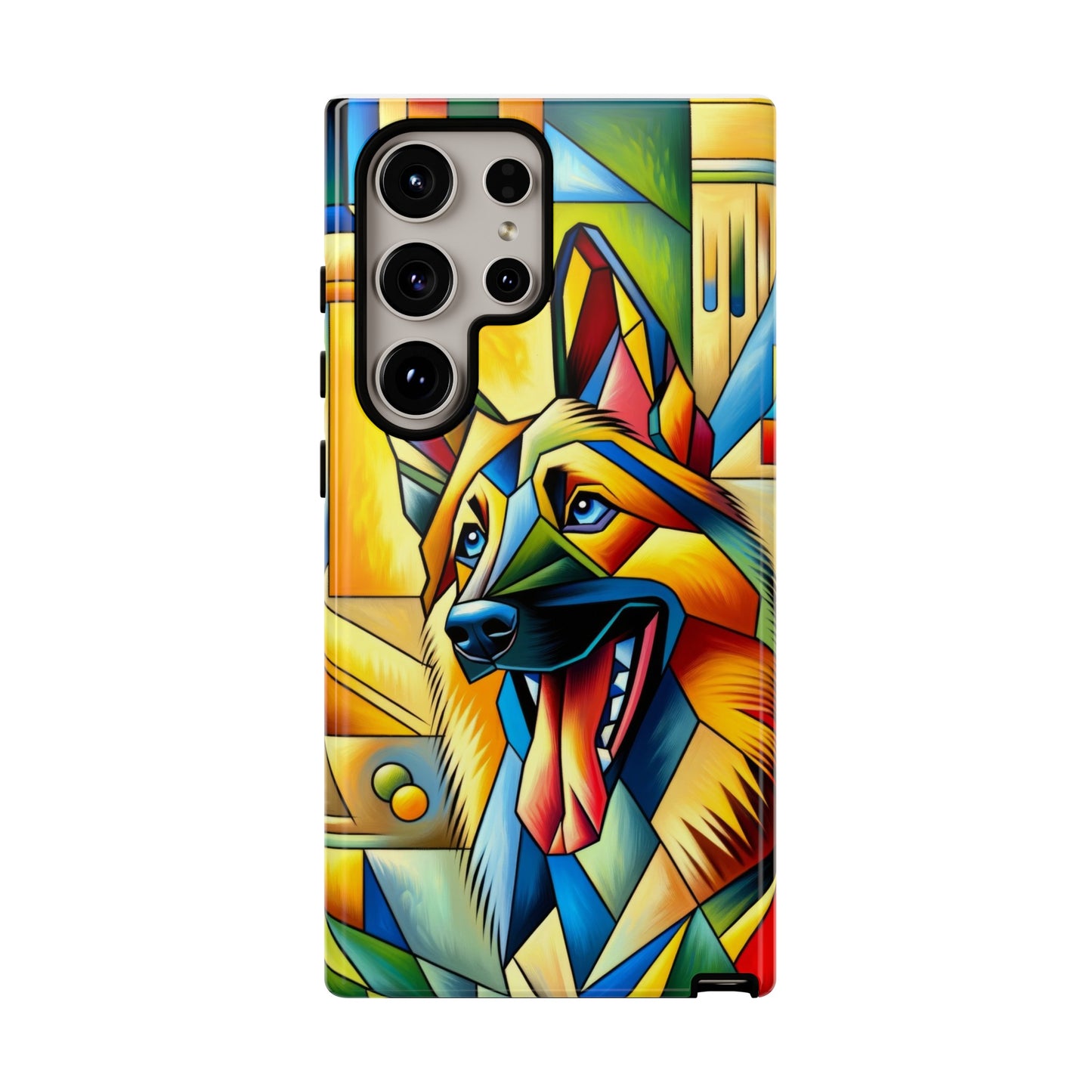 German Shepherd in Cubism Tough Phone Case