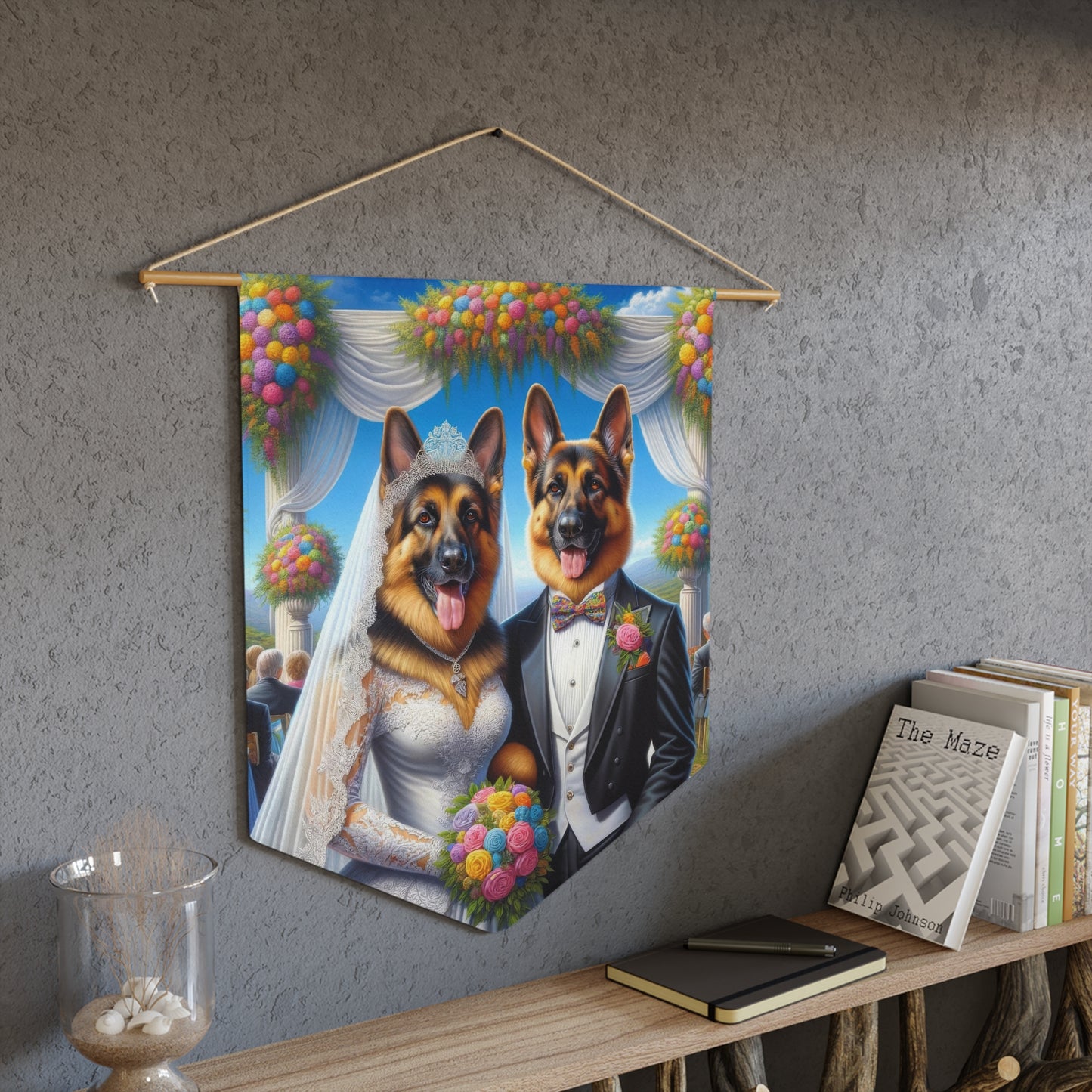 German Shepherds getting Married Pennant