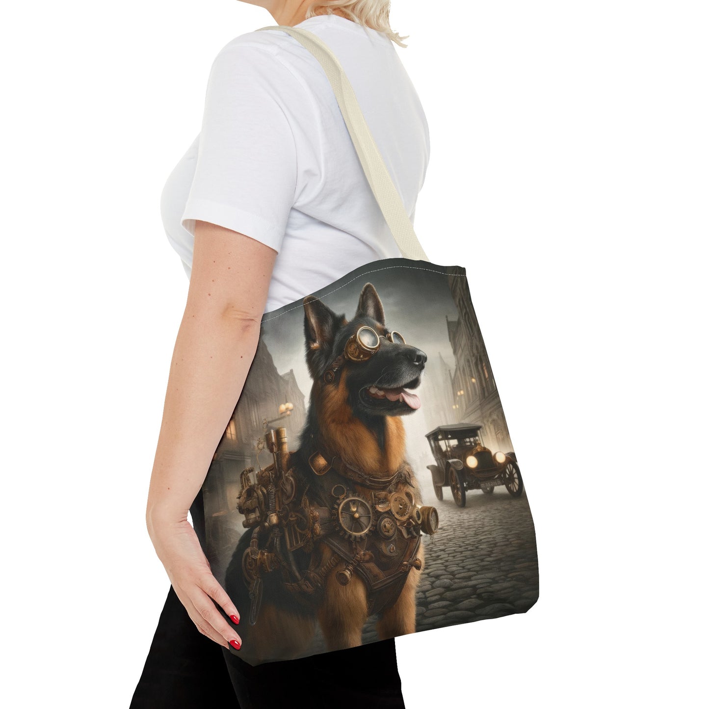 Realism and steampunk German Shepherd Tote Bag