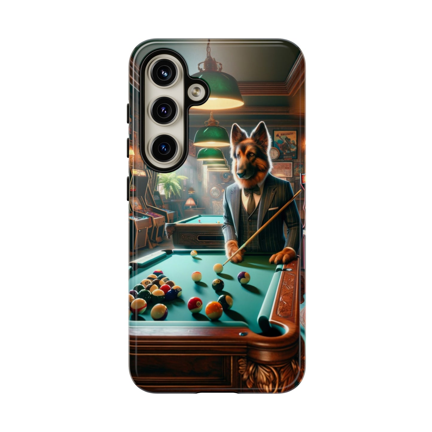 German Shepherd Playing Pool Phone Case