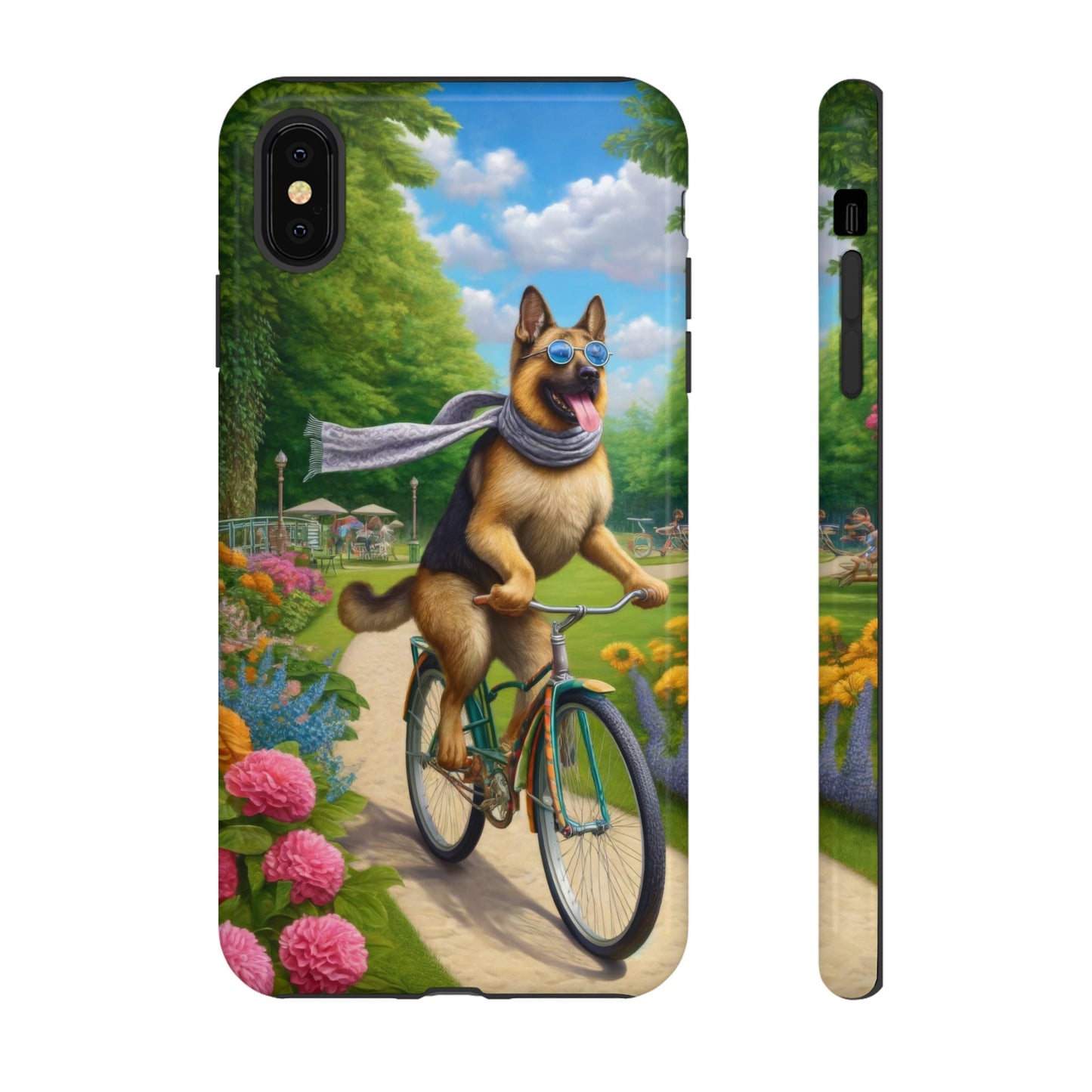 German Shepherd Riding a Bicycle Phone Case