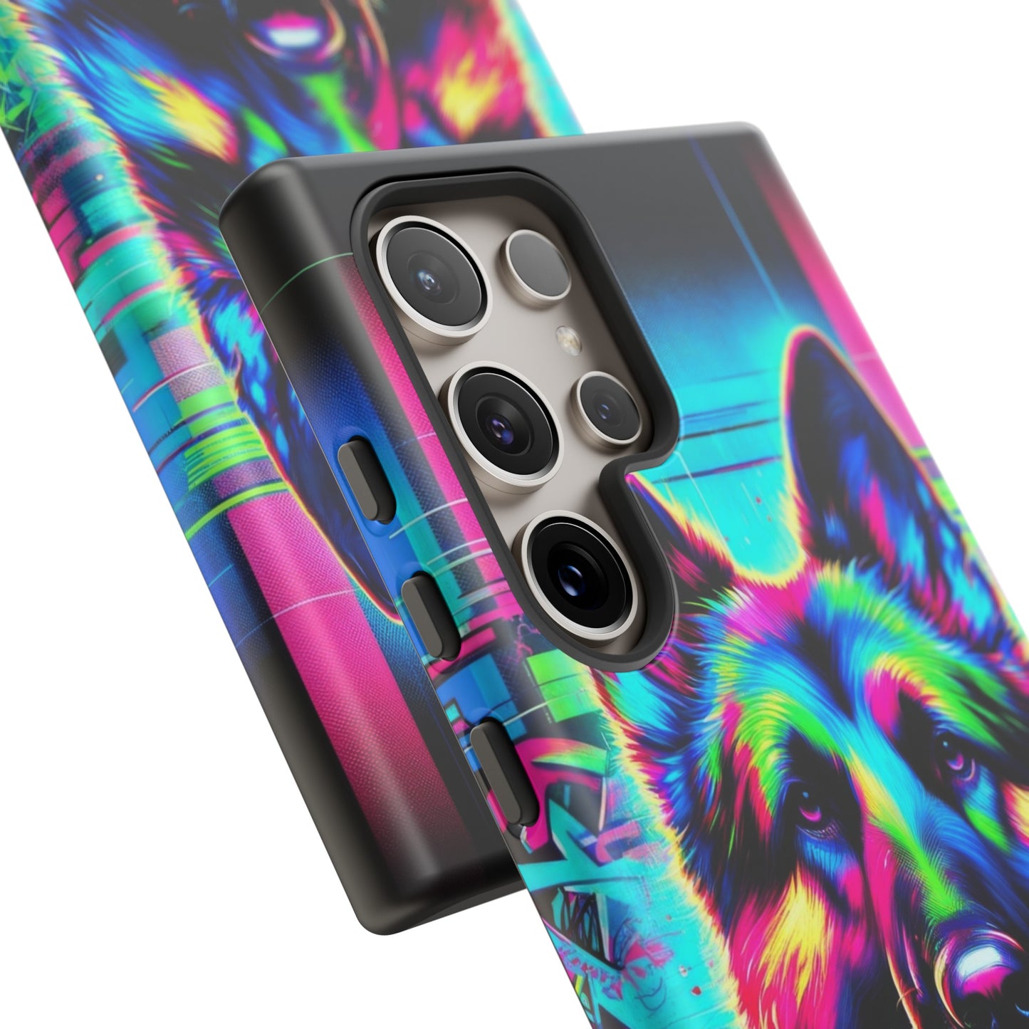 Neon graffiti German Shepherd Phone Case